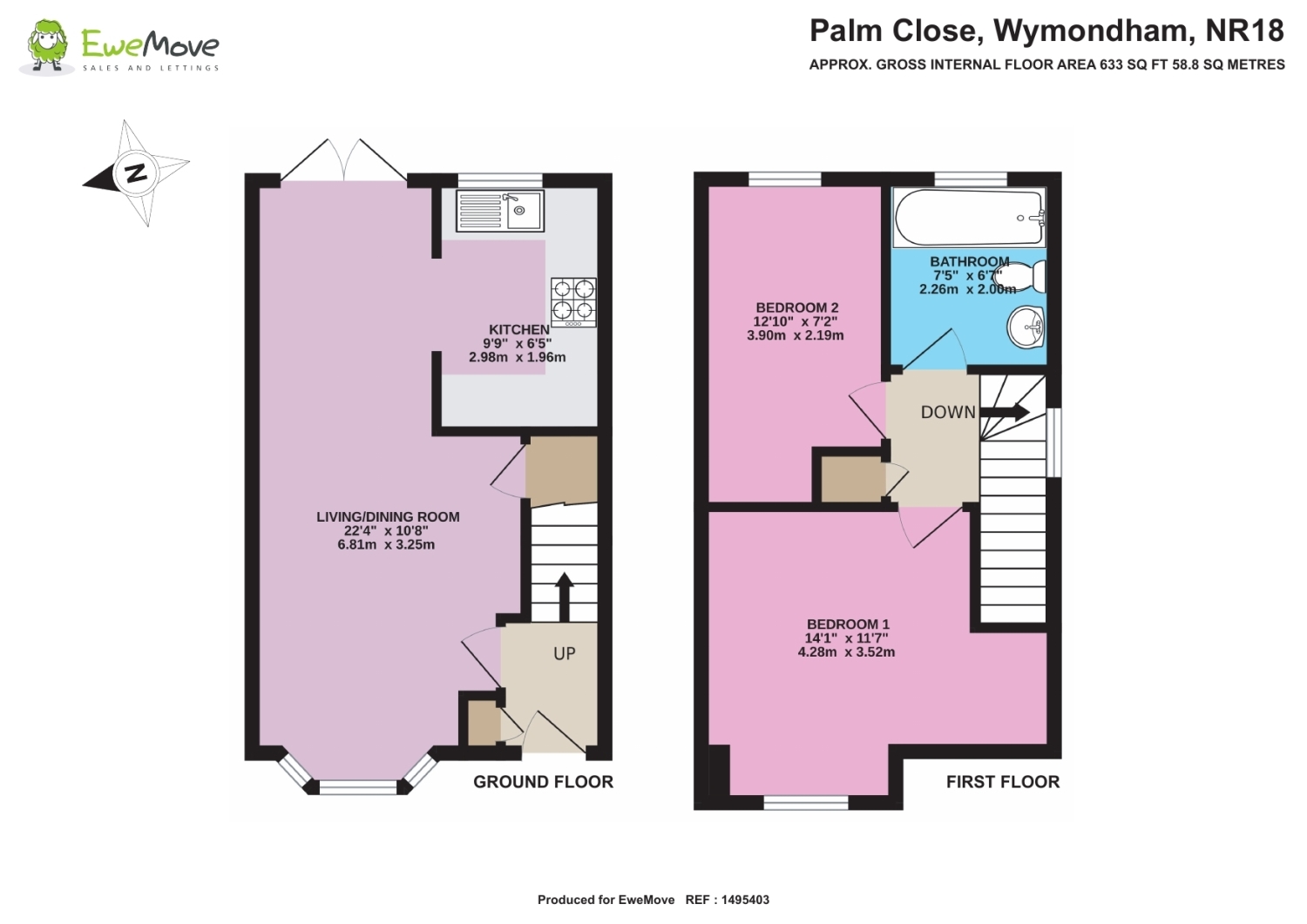 21, Palm Close, Wymondham floorplan