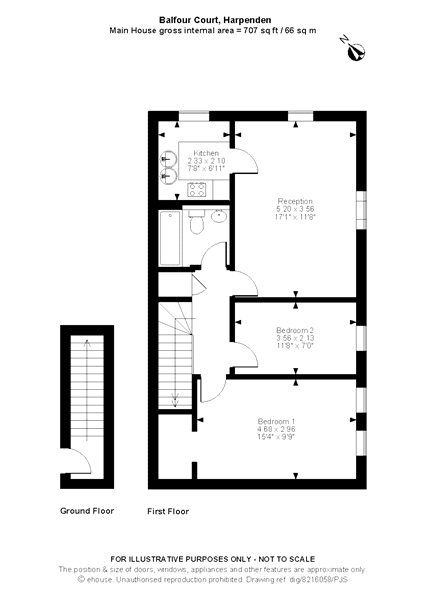 Flat 61,, Balfour Court, Harpenden floorplan