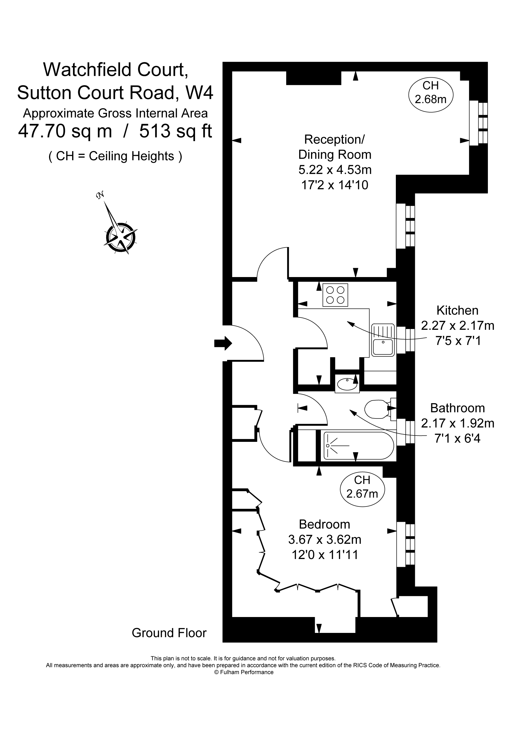 Watchfield Court, Sutton Court Road, Chiswick, London W4, 1 bedroom