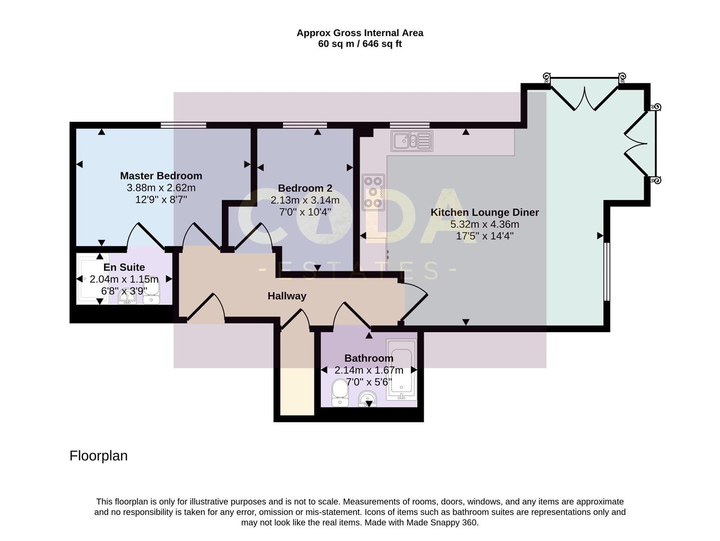 Flat 3/3, 15, Water Tower Court, Glasgow floorplan