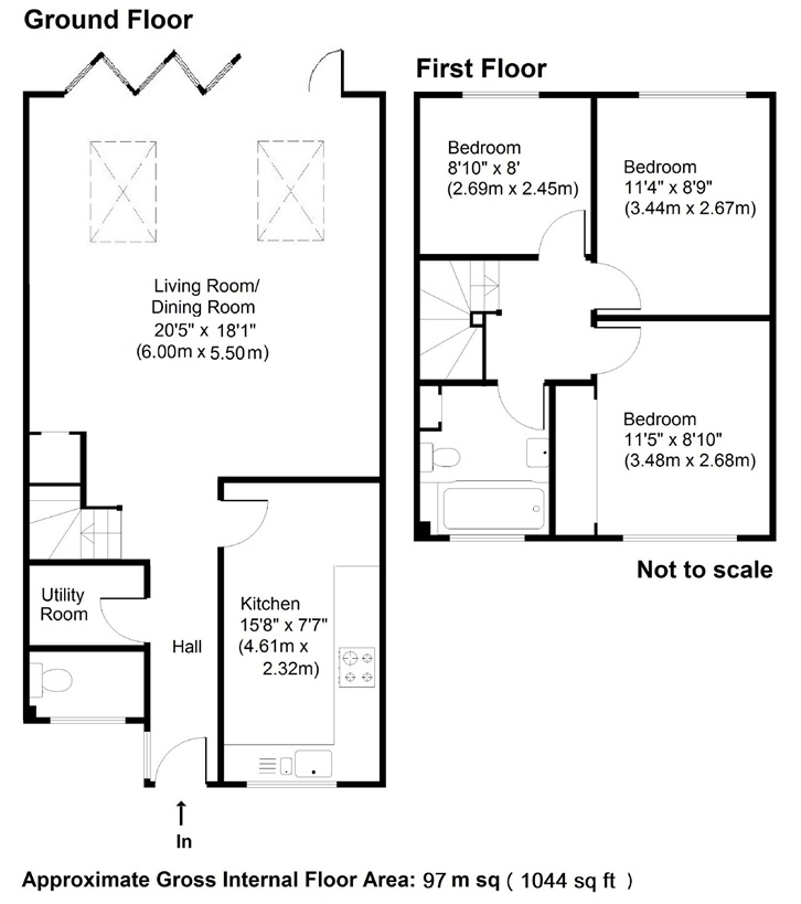 3 Bedrooms Terraced house for sale in Russet Close, Hersham, Surrey KT12