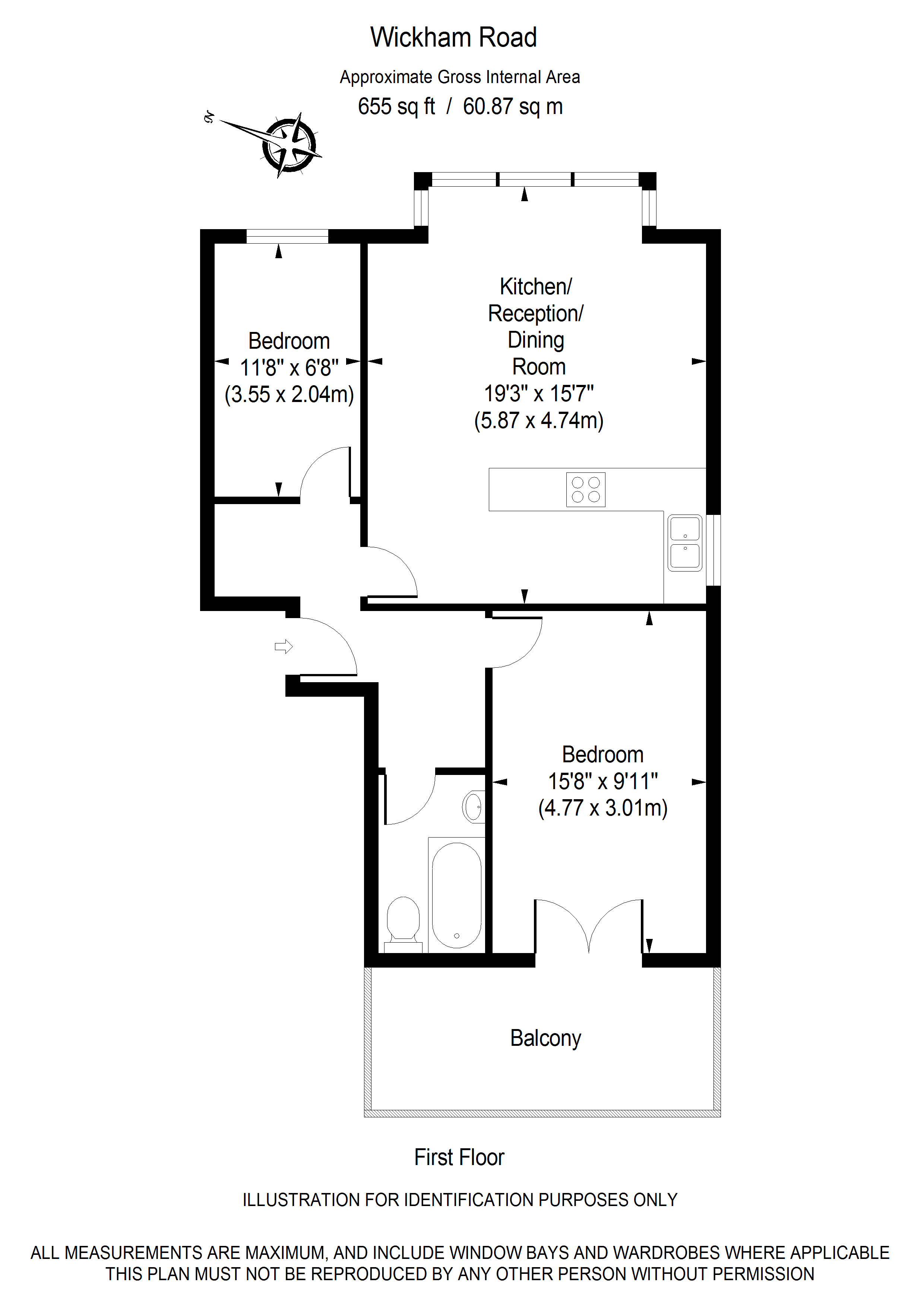 2 Bedrooms Flat for sale in Wickham Road, London SE4