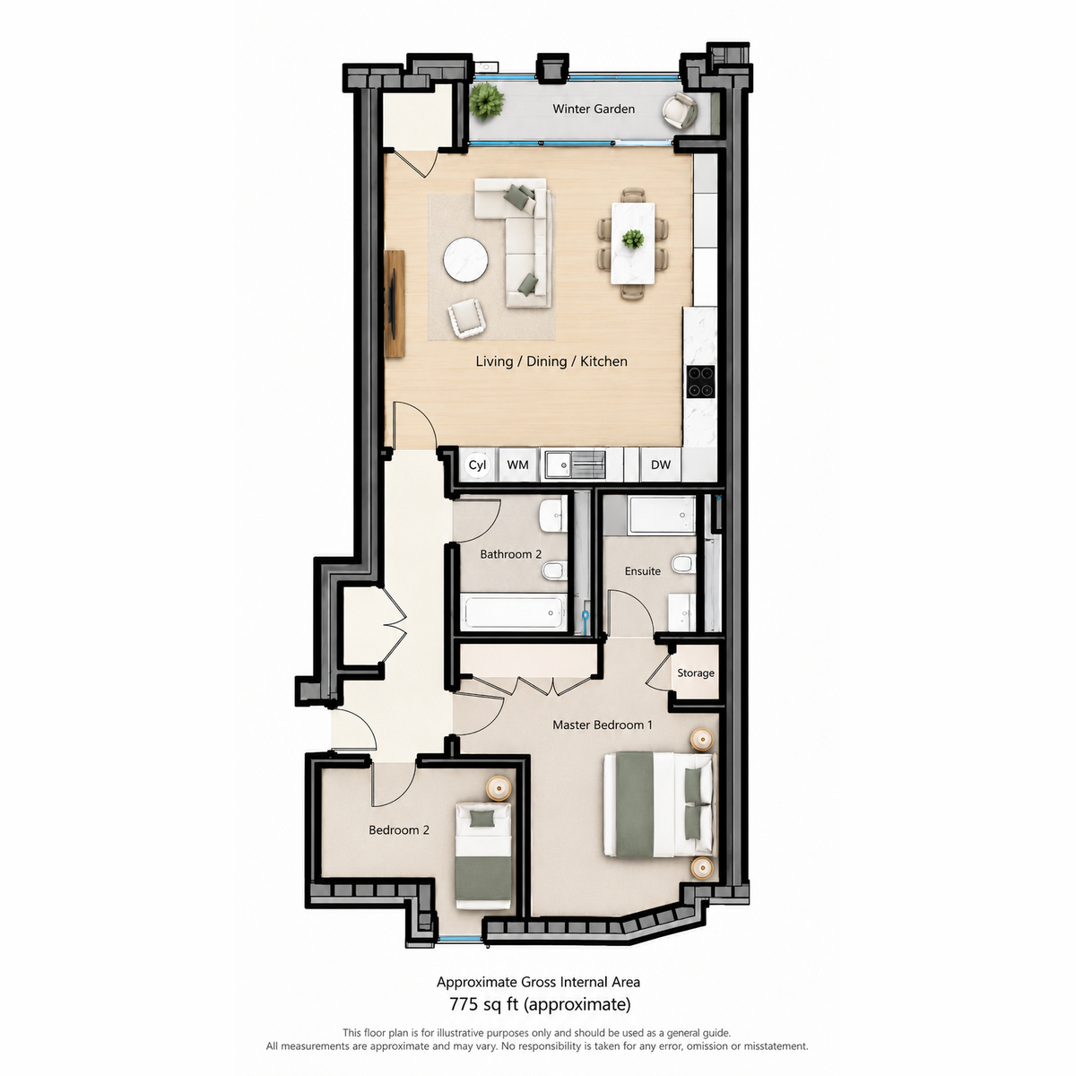 Flat 9, 1E, Inglis Road, London floorplan