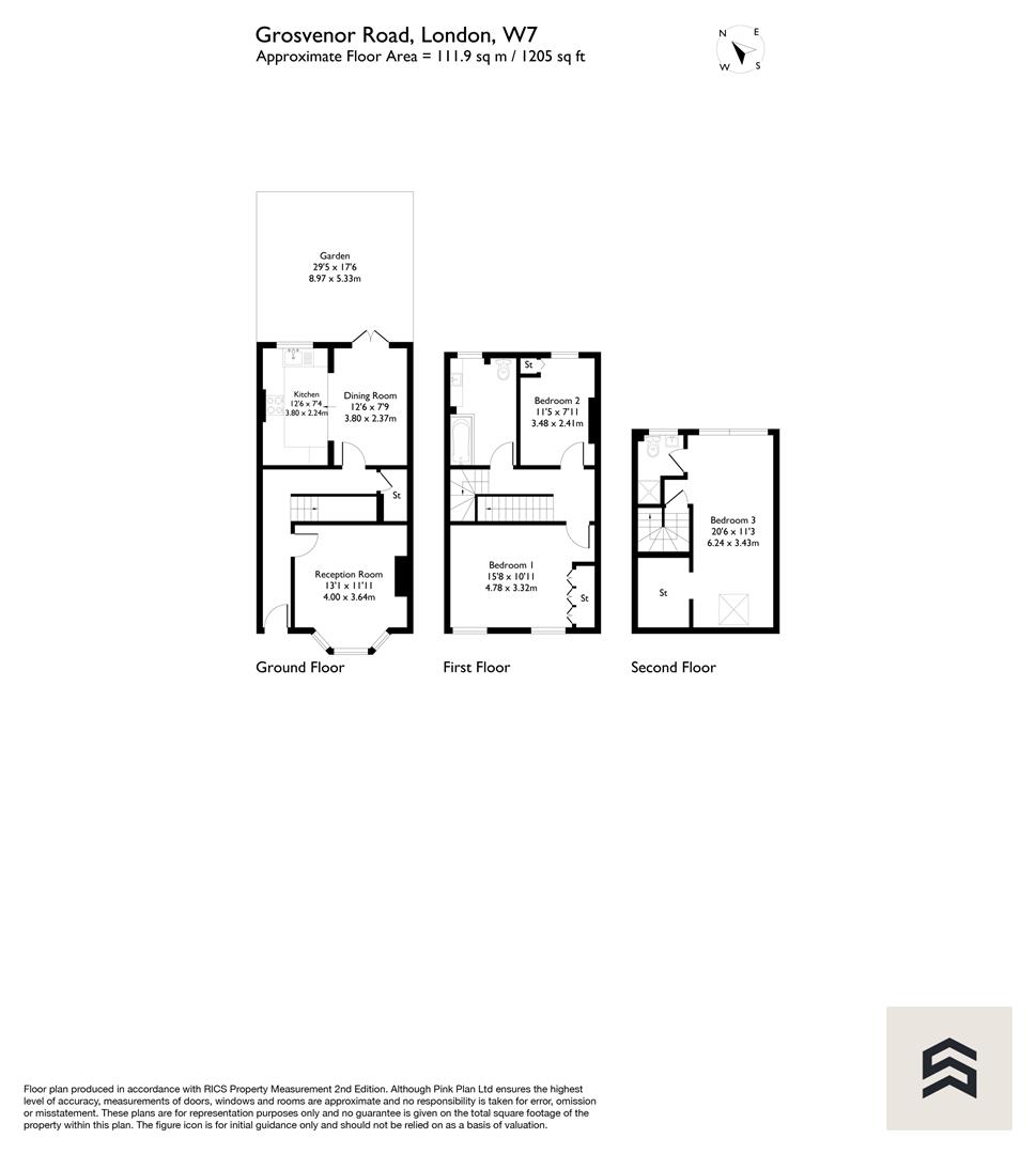 13, Grosvenor Road, London floorplan