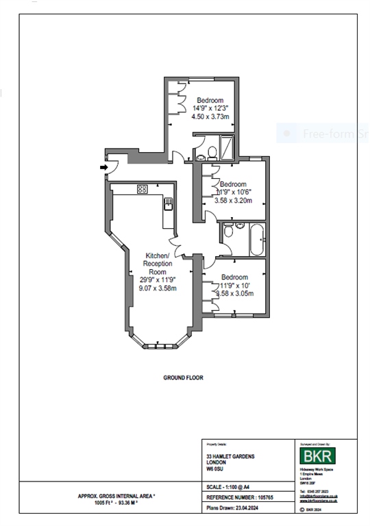 126, Hamlet Gardens, 290, King Street, London floorplan