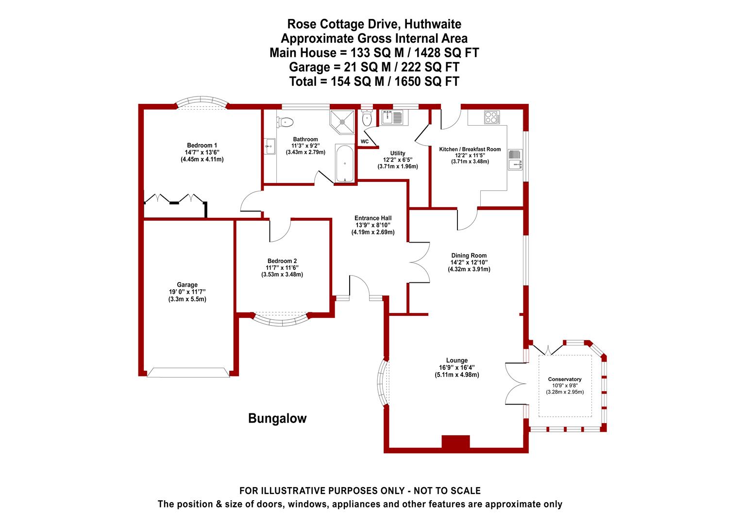 Orchard Bungalow, Rose Cottage Drive, Sutton-In-Ashfield floorplan