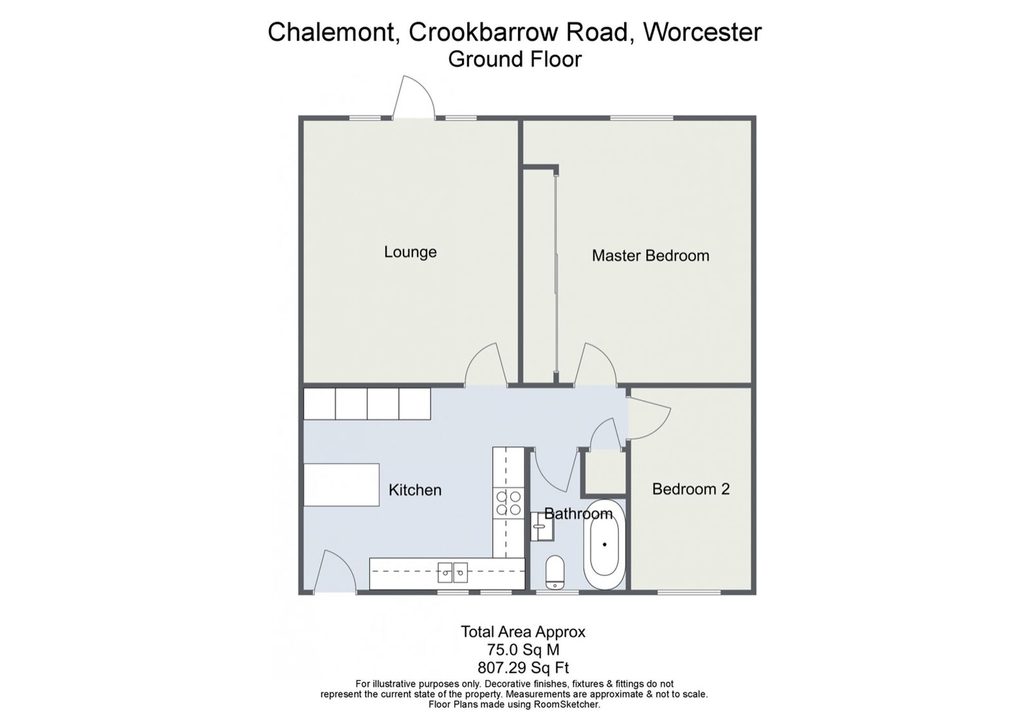 Flat 3, Charlemont Crookbarrow Road, Worcester floorplan