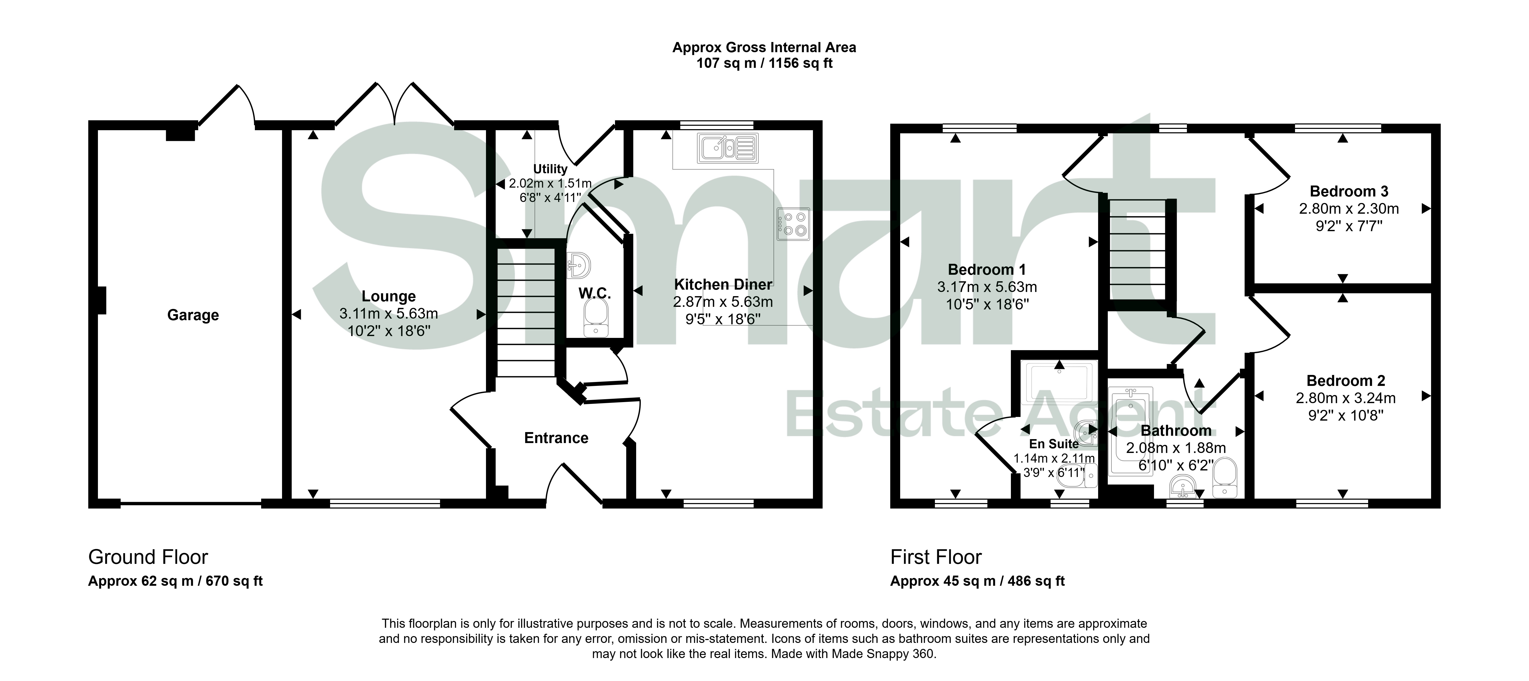 1, Rose Avenue, Exeter floorplan