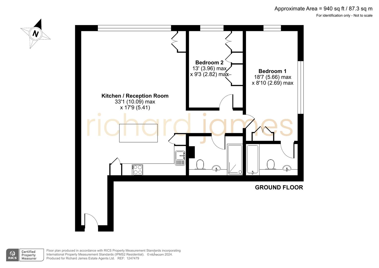 Flat 9,  Lofts Apartments, Grenville Place, London floorplan