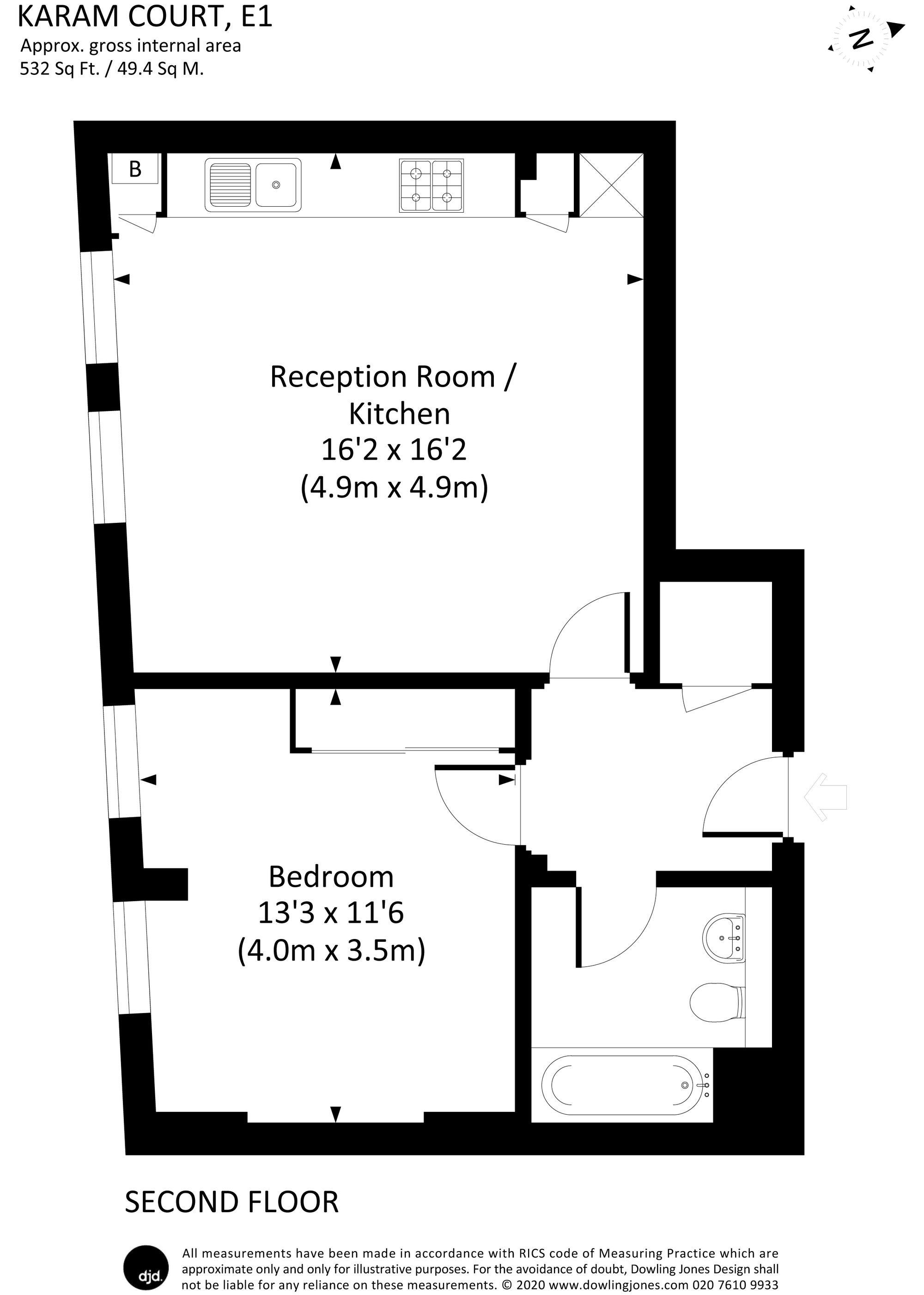 Flat 9 Karam Court, 305 Commercial Road, London, London floorplan