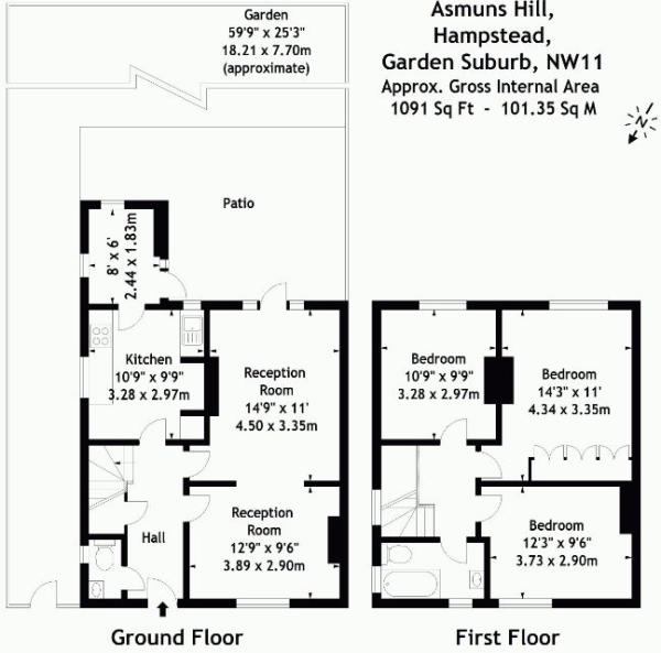 3 Bedrooms  to rent in Asmuns Hill, Hampstead Garden Suburb, London NW11