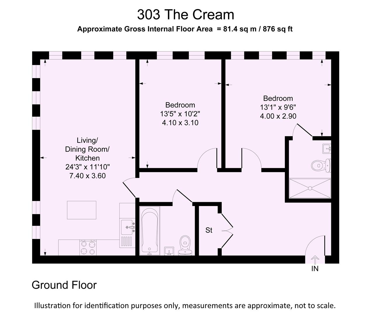 Cream, 303A, The Cocoa Works, Haxby Road, York floorplan
