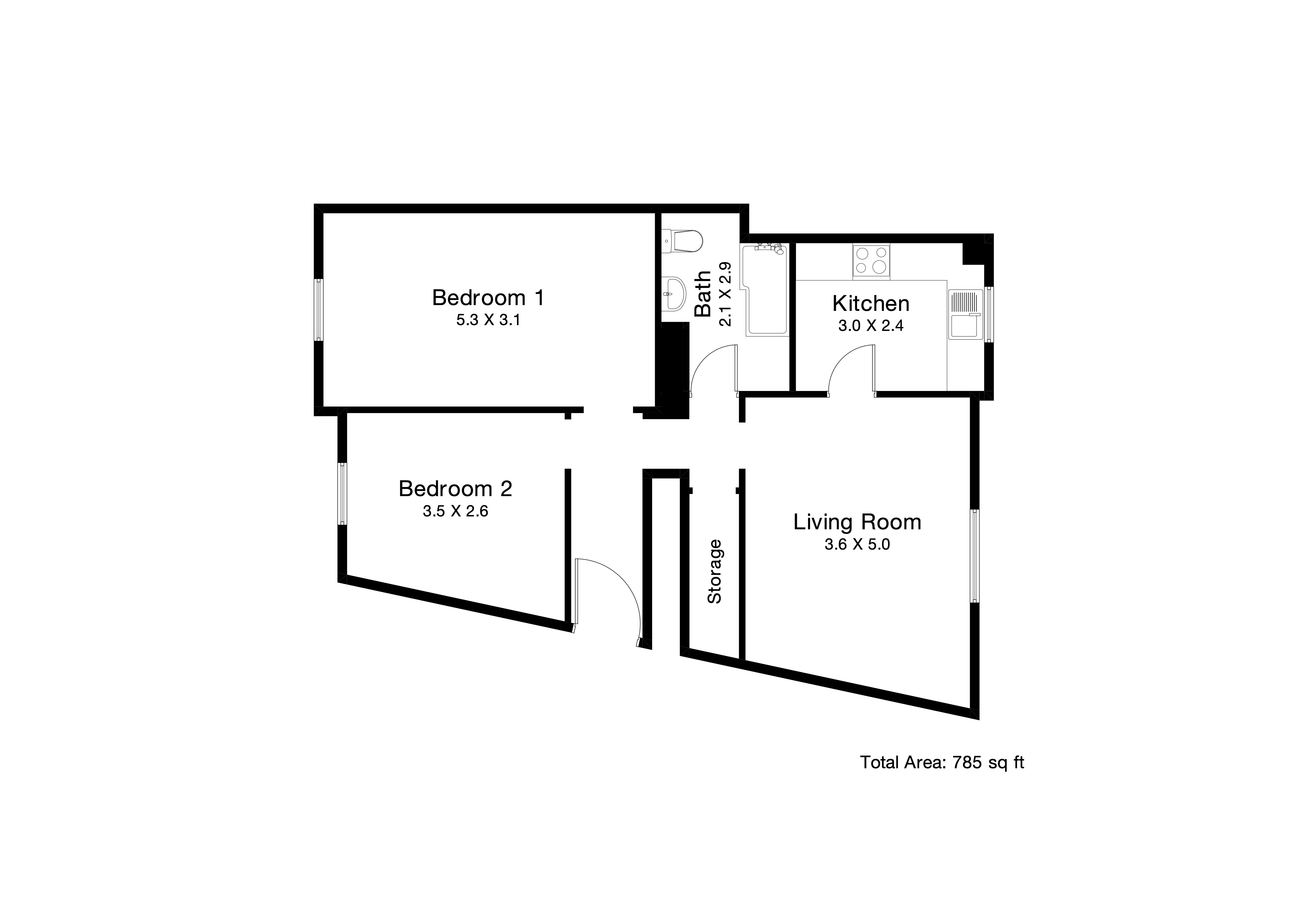 Flat 3, 2, Main Street, Ochiltree floorplan