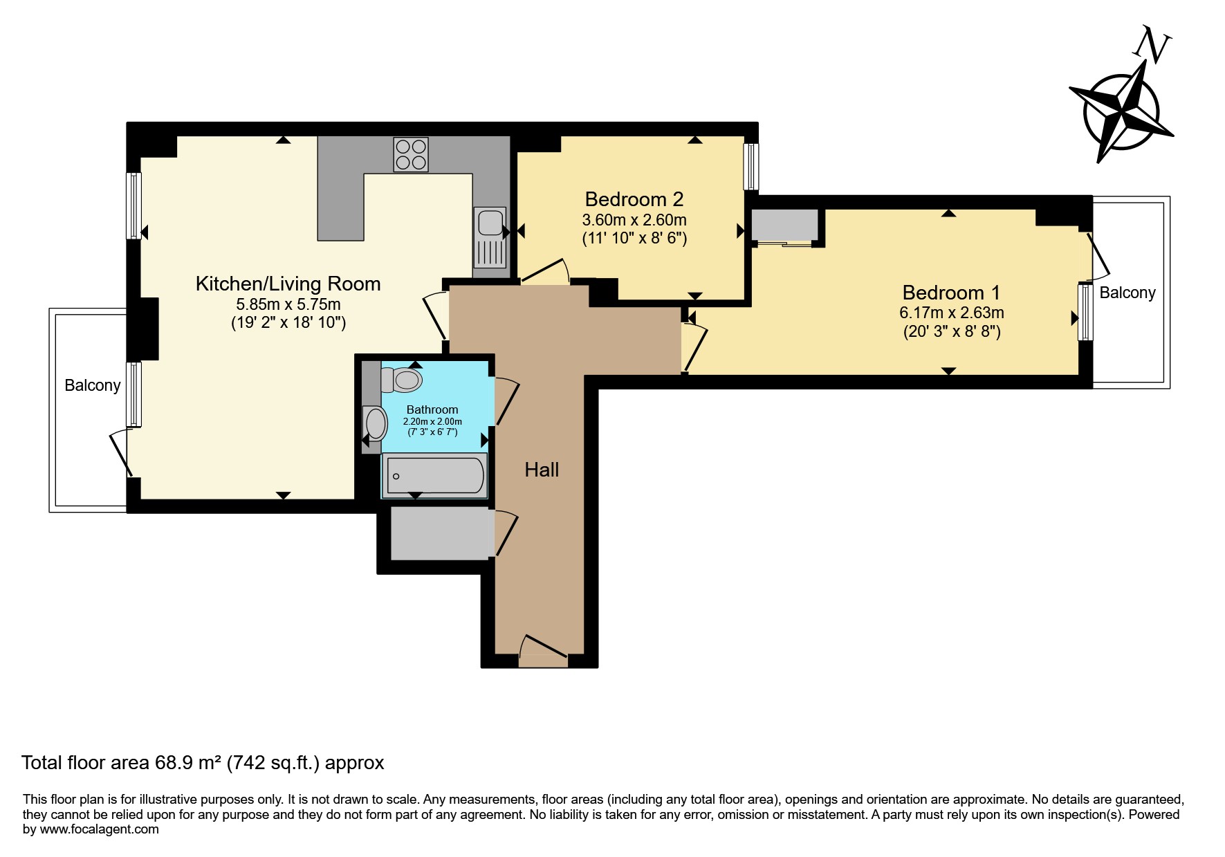 Flat 204, Hudson House, Yeo Street, London floorplan