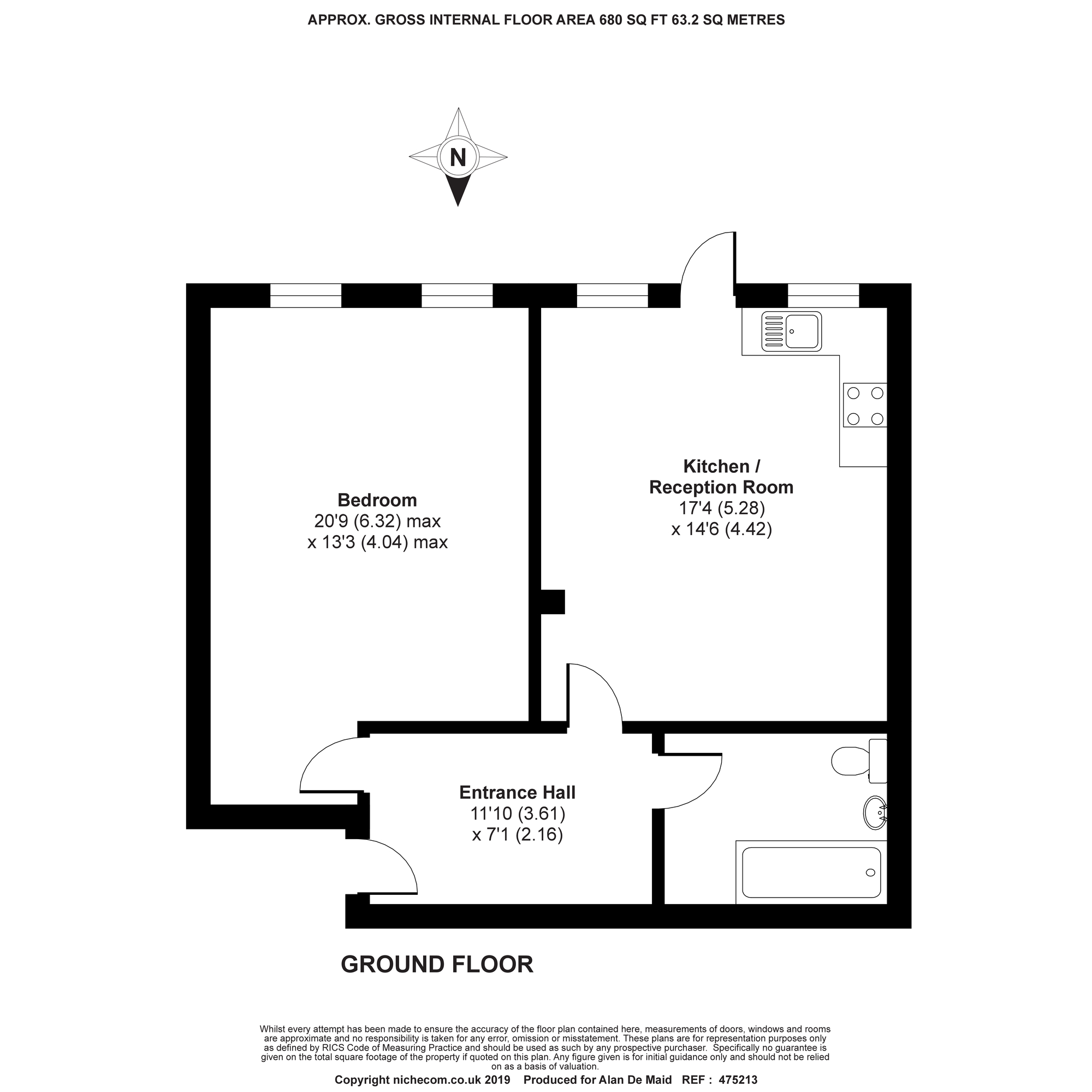 Flat B1, Bromley floorplan