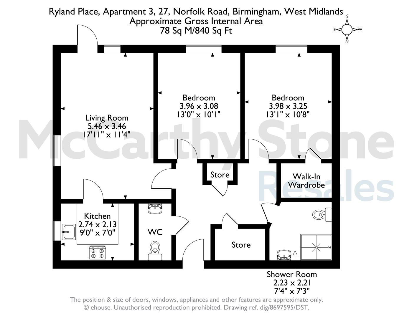 3 Ryland Place, 27 Norfolk Road, Birmingham floorplan