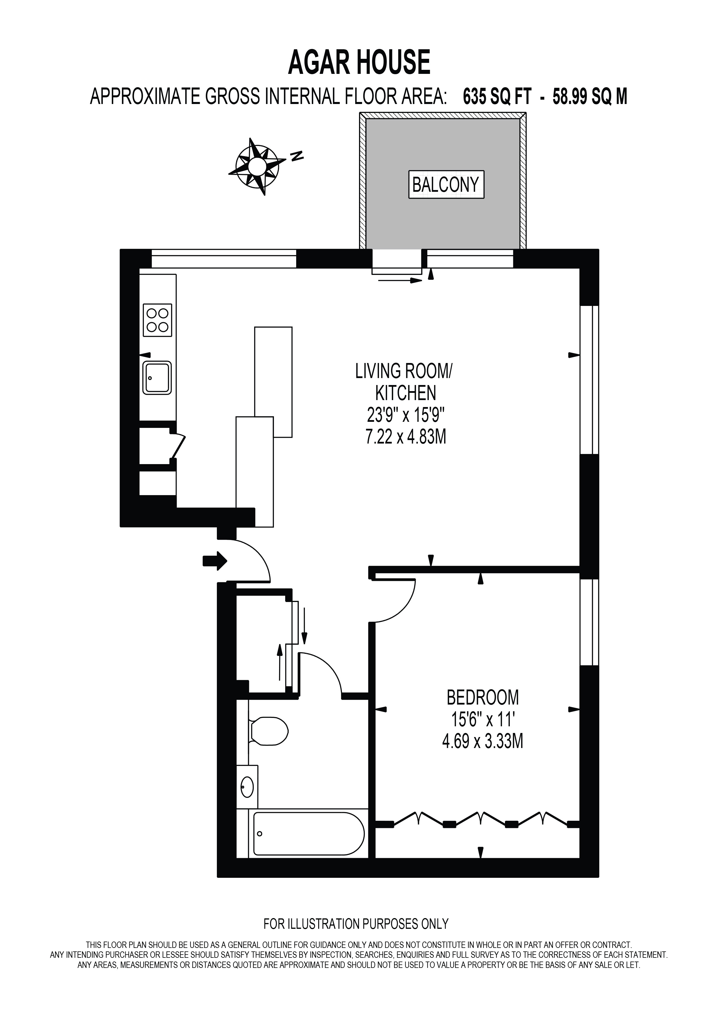 DF Flat 416 Agar House  79, Orchard Place, London floorplan