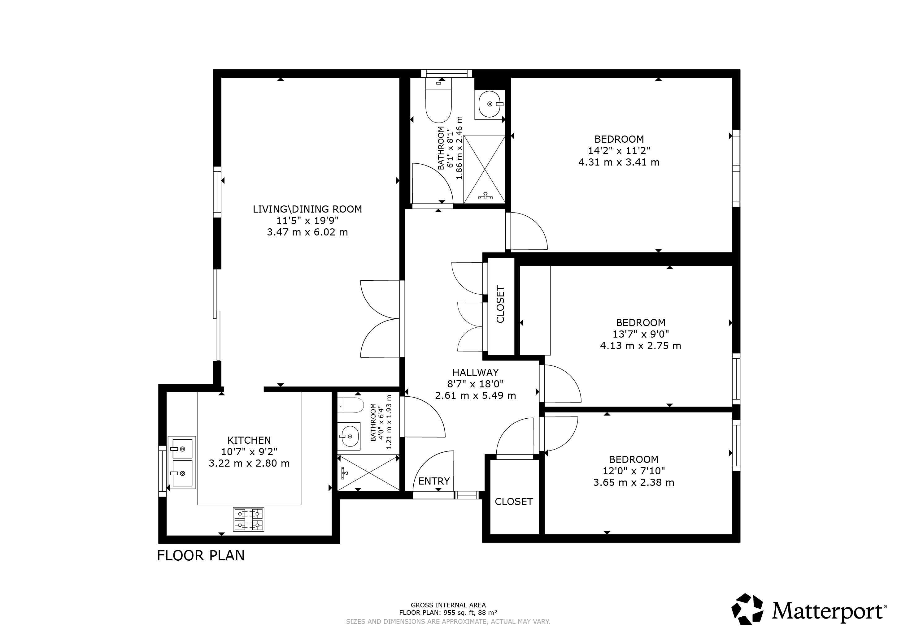 40 Lanton Road, Flat 2/1, Glasgow floorplan