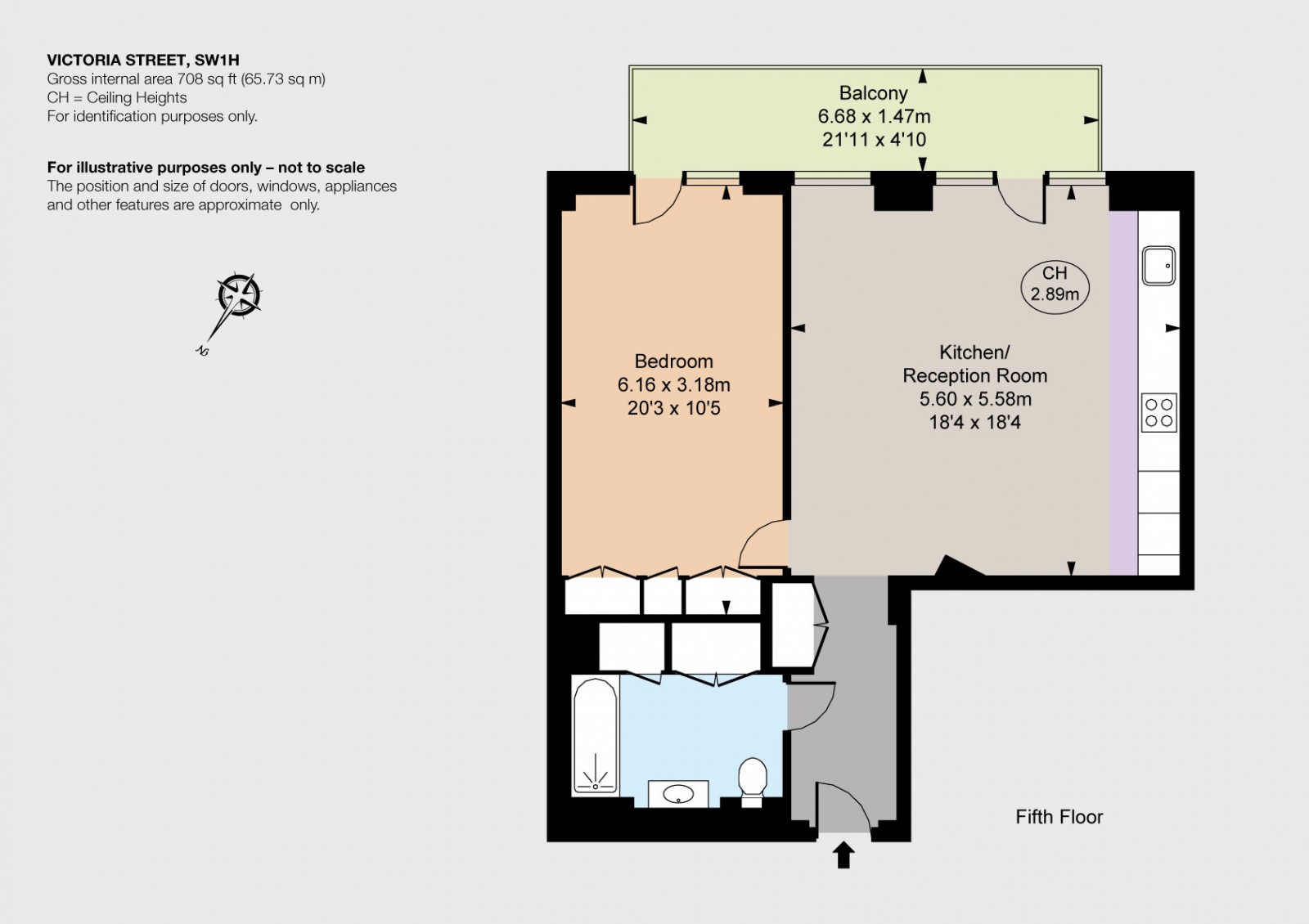 1 Bedrooms Flat to rent in Victoria Street, London SW1H