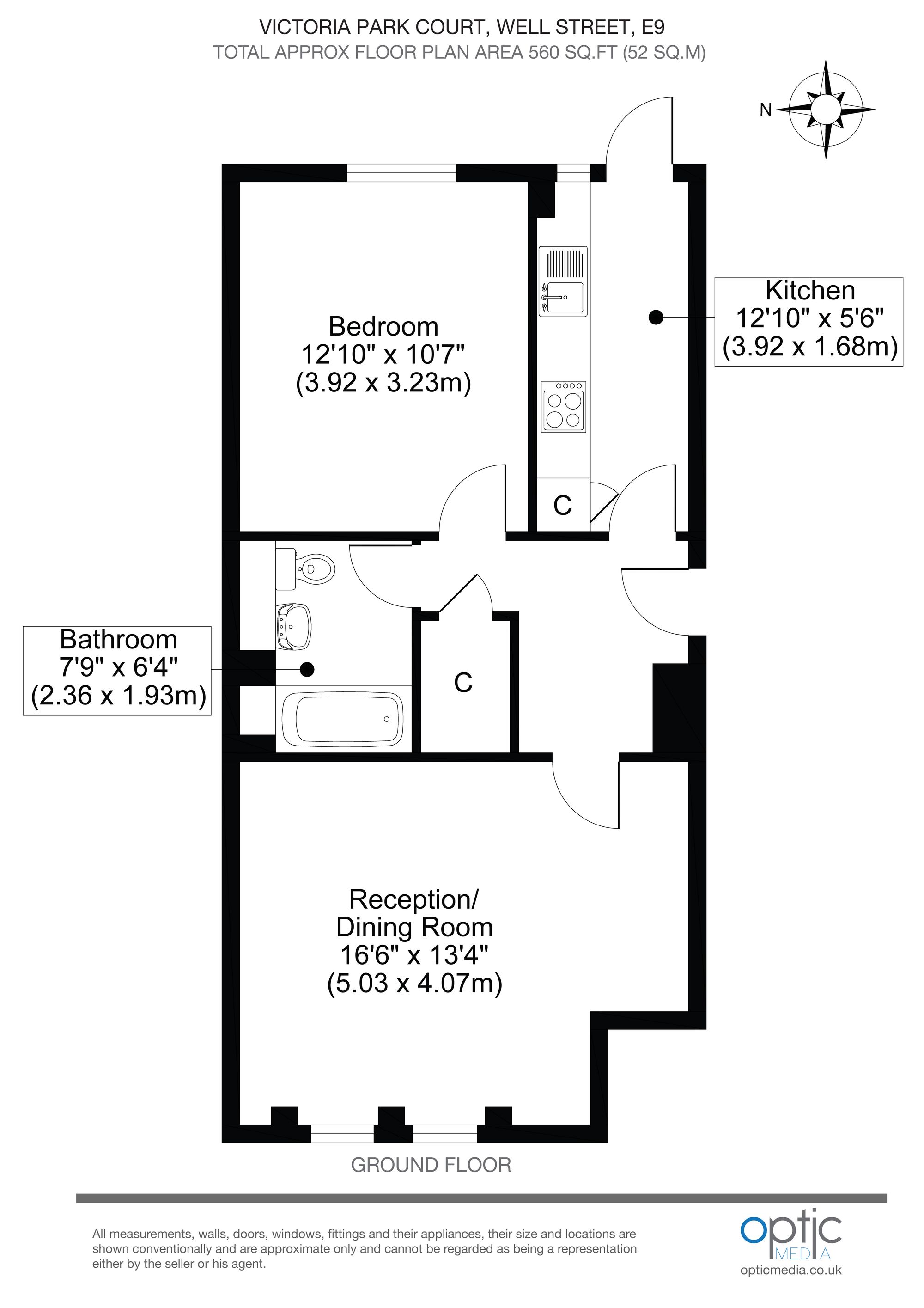 Flat 7, Victoria Park Court, London floorplan