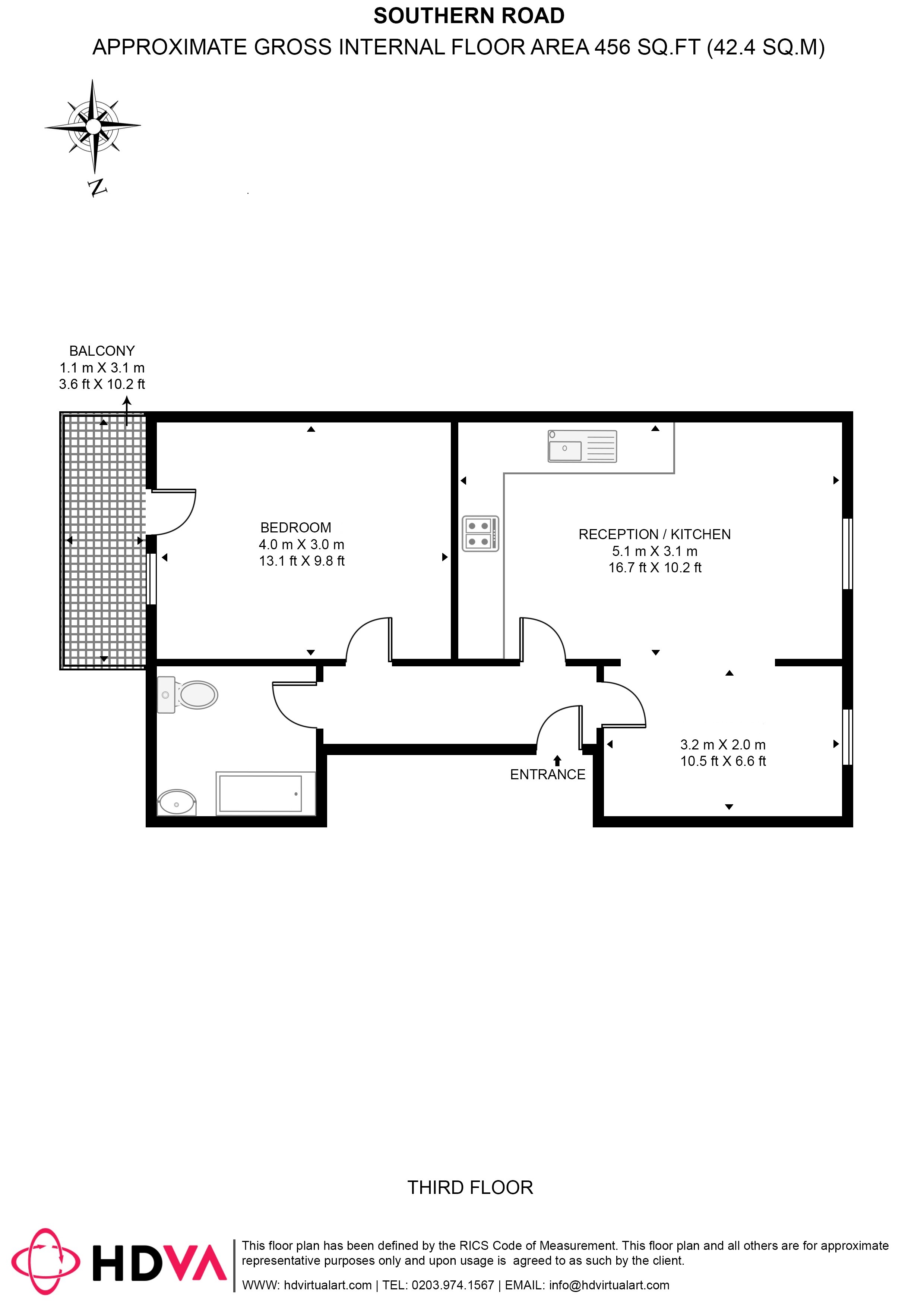 Flat 8, 1, Southern Road, London floorplan