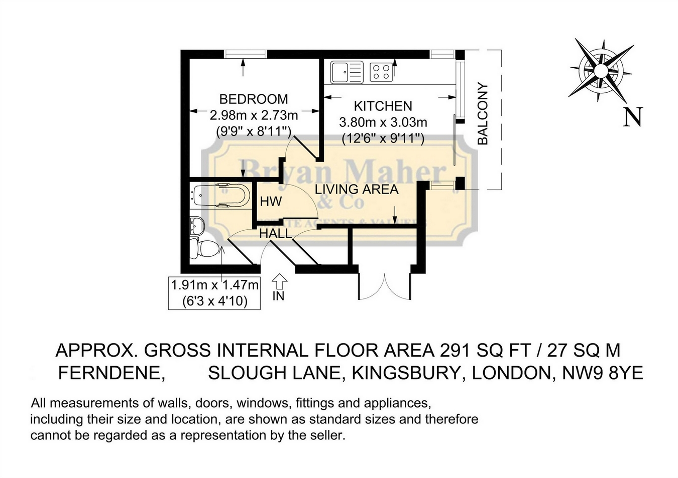 1 Bedrooms Flat to rent in Slough Lane, London NW9