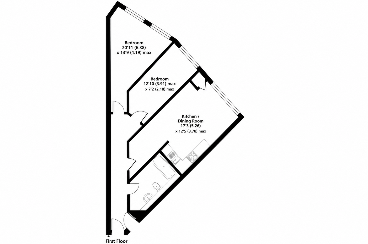 Flat 1, 245-249,, Dartmouth Road, London floorplan