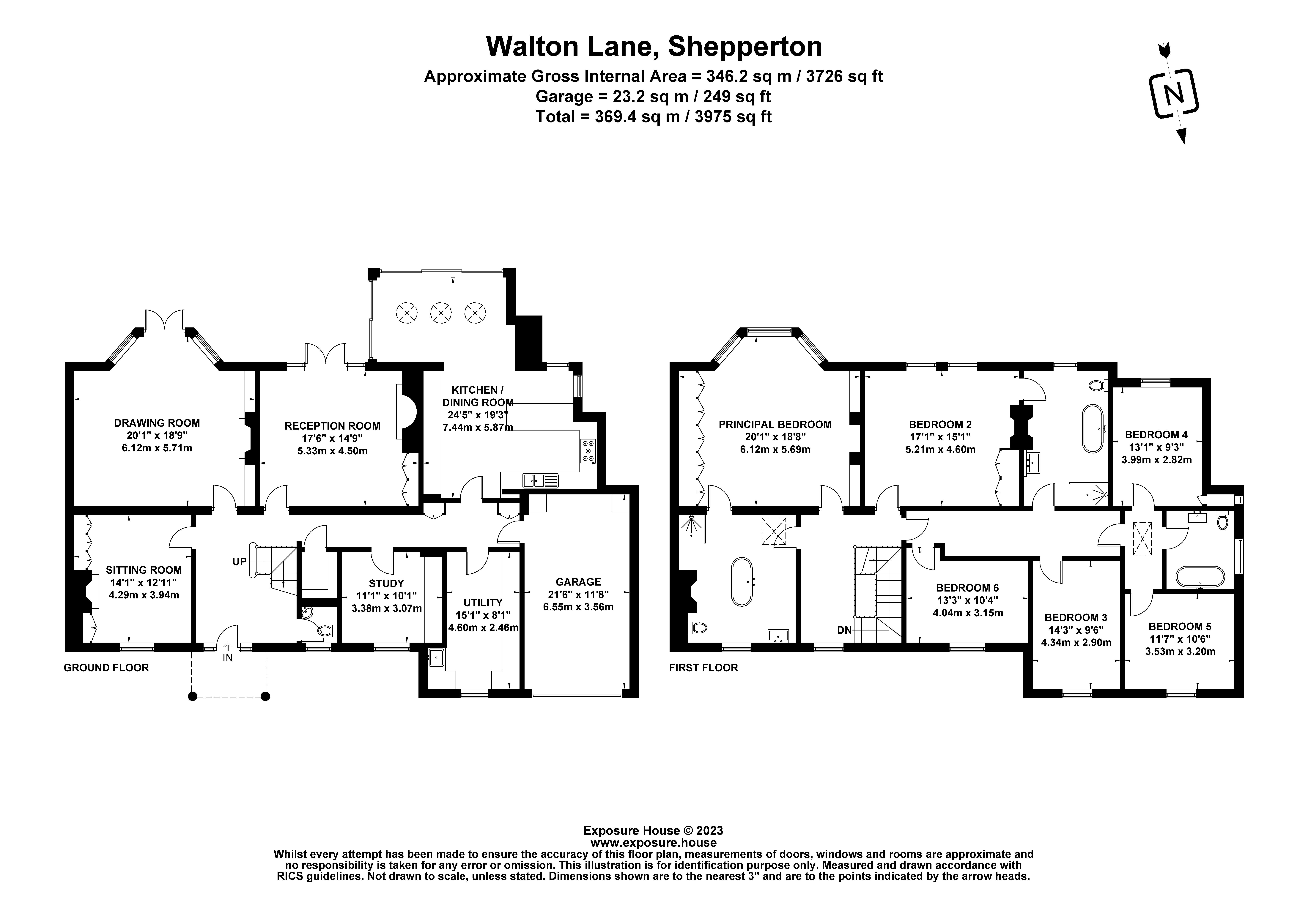 Walton Lane, Shepperton, Middlesex TW17, 6 bedroom semidetached house