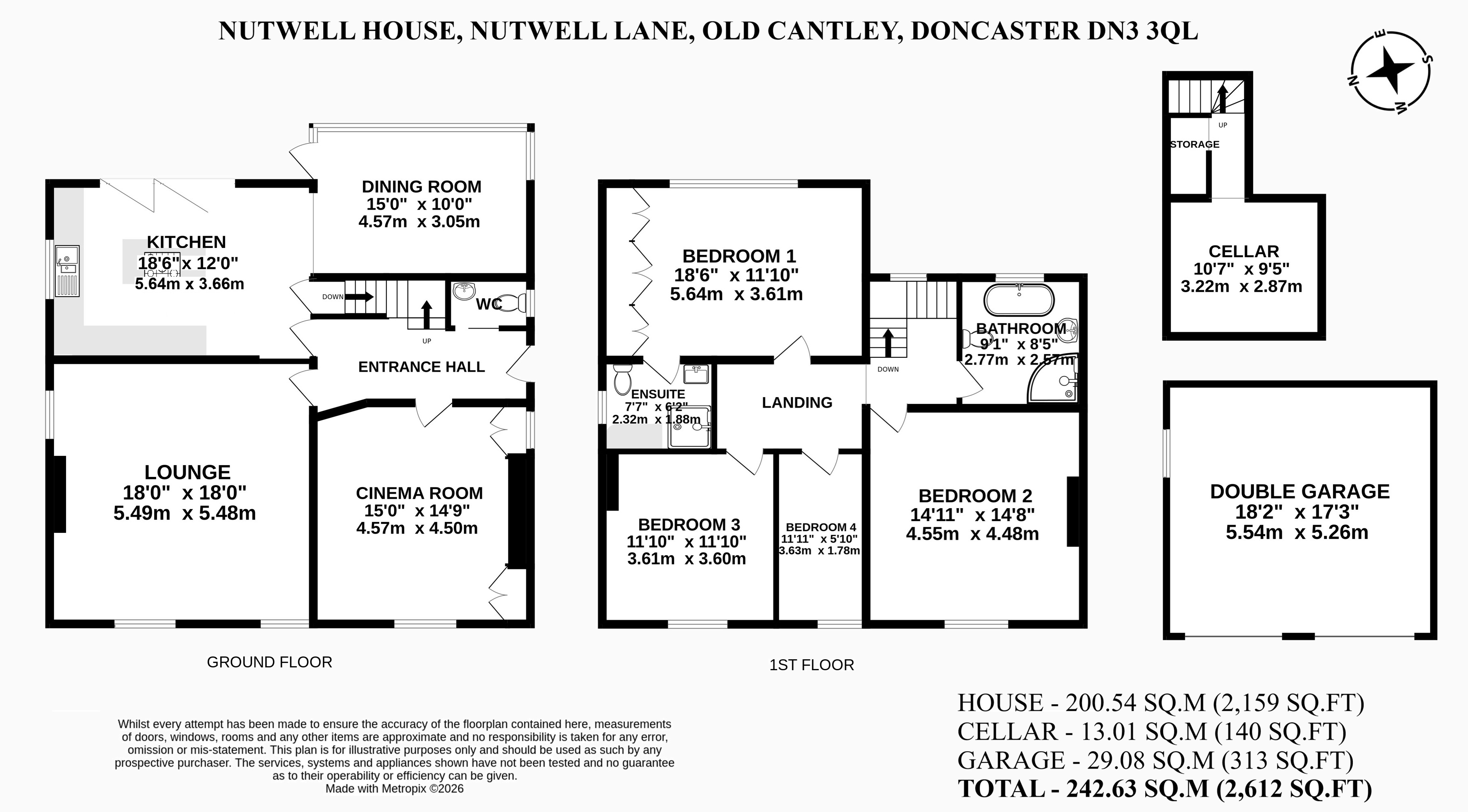 Nutwell House, Nutwell Lane, Doncaster floorplan