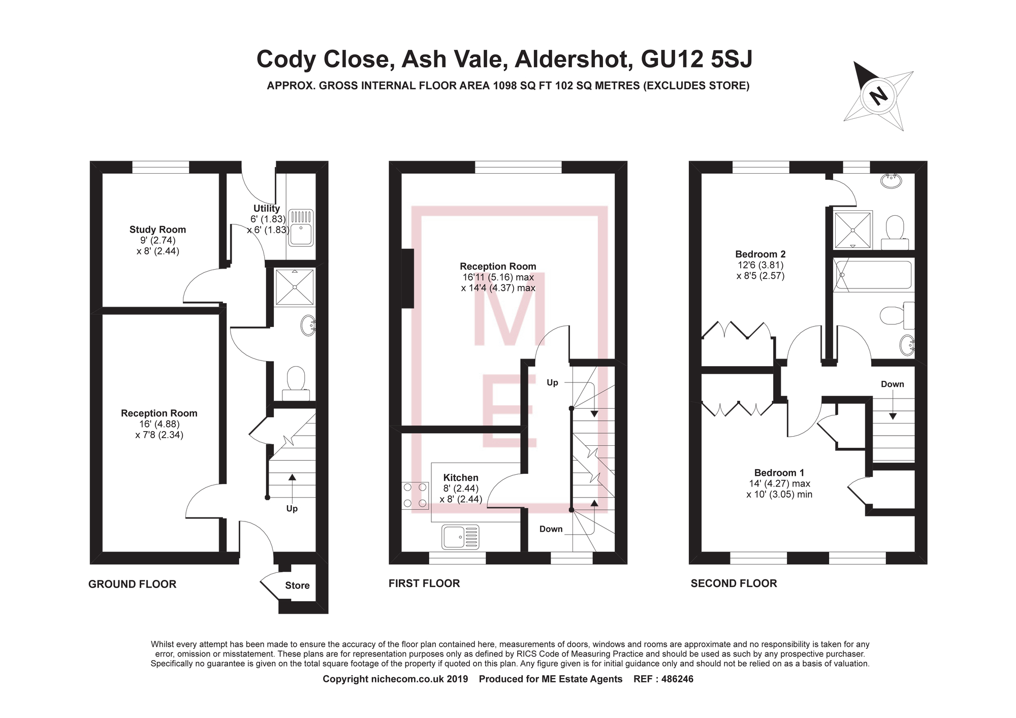 3 Bedrooms Town house for sale in Cody Close, Ash Vale GU12