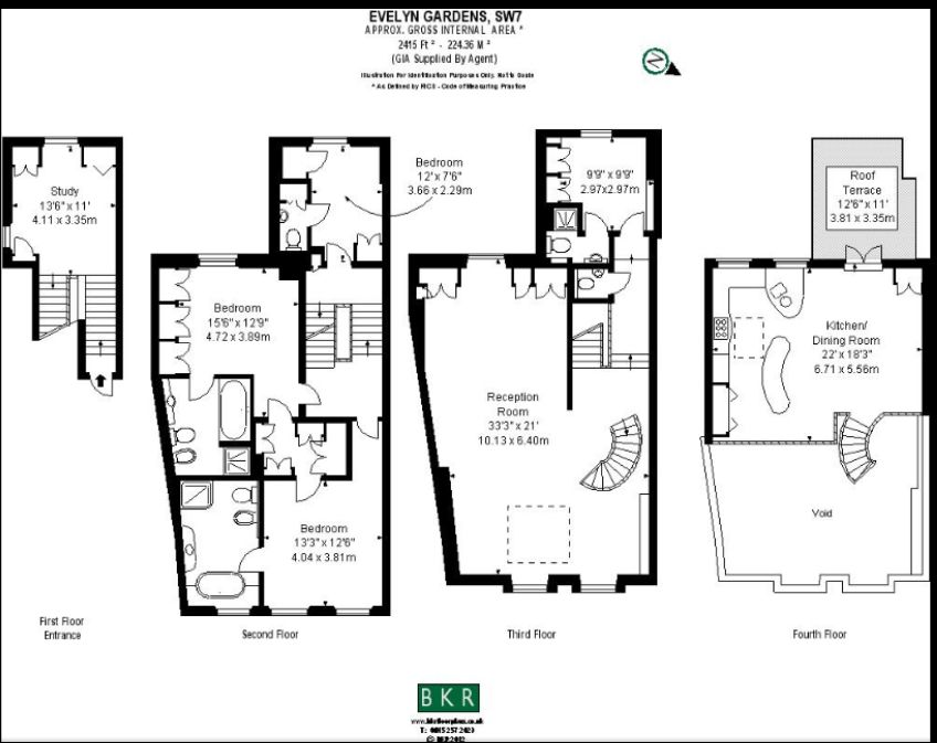 45, Evelyn Gardens, London floorplan