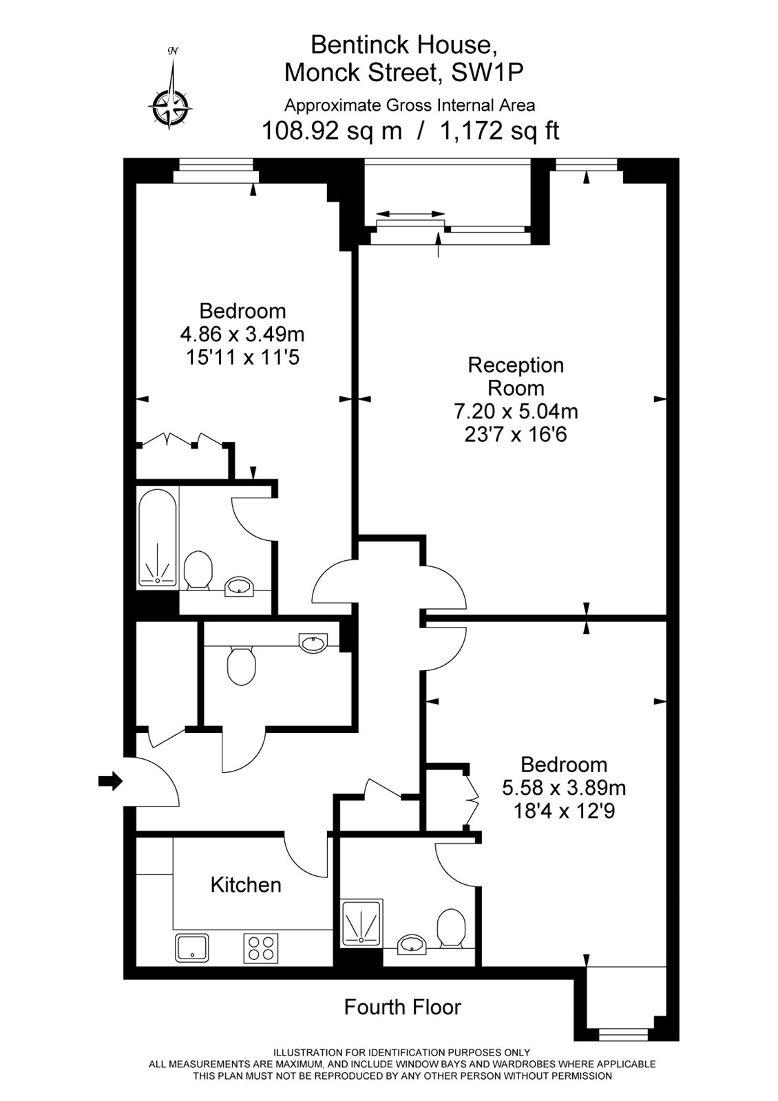 Apartment 401,, Bentinck House, Westminster floorplan