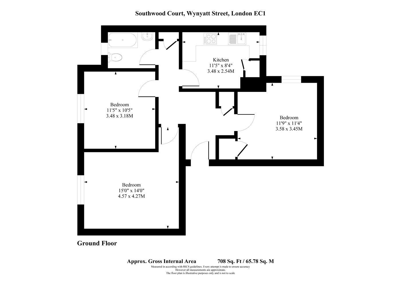 Flat 10, Southwood Court,, Wynyatt Street, London floorplan