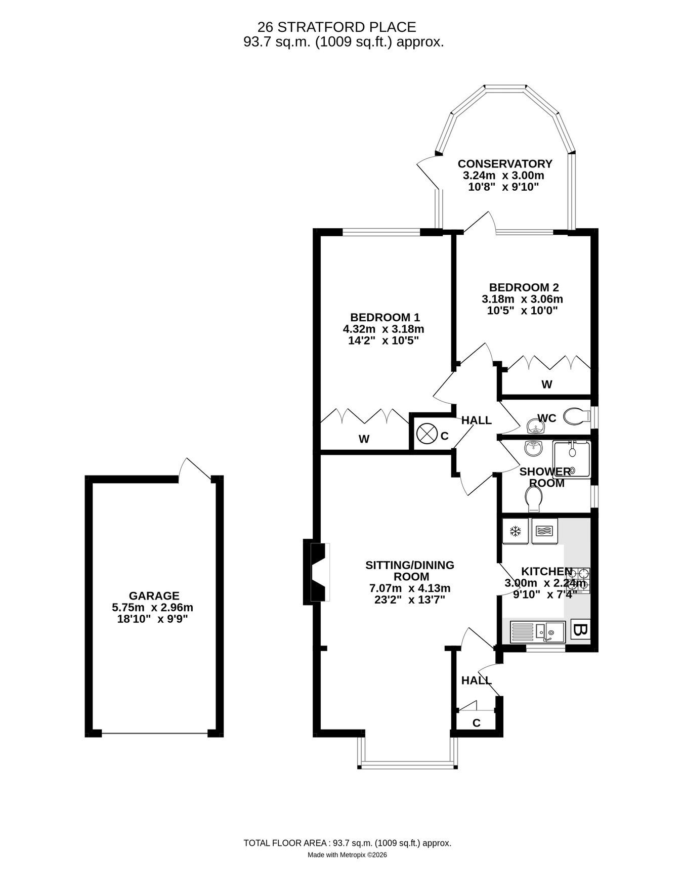 26, Stratford Place, Lymington floorplan