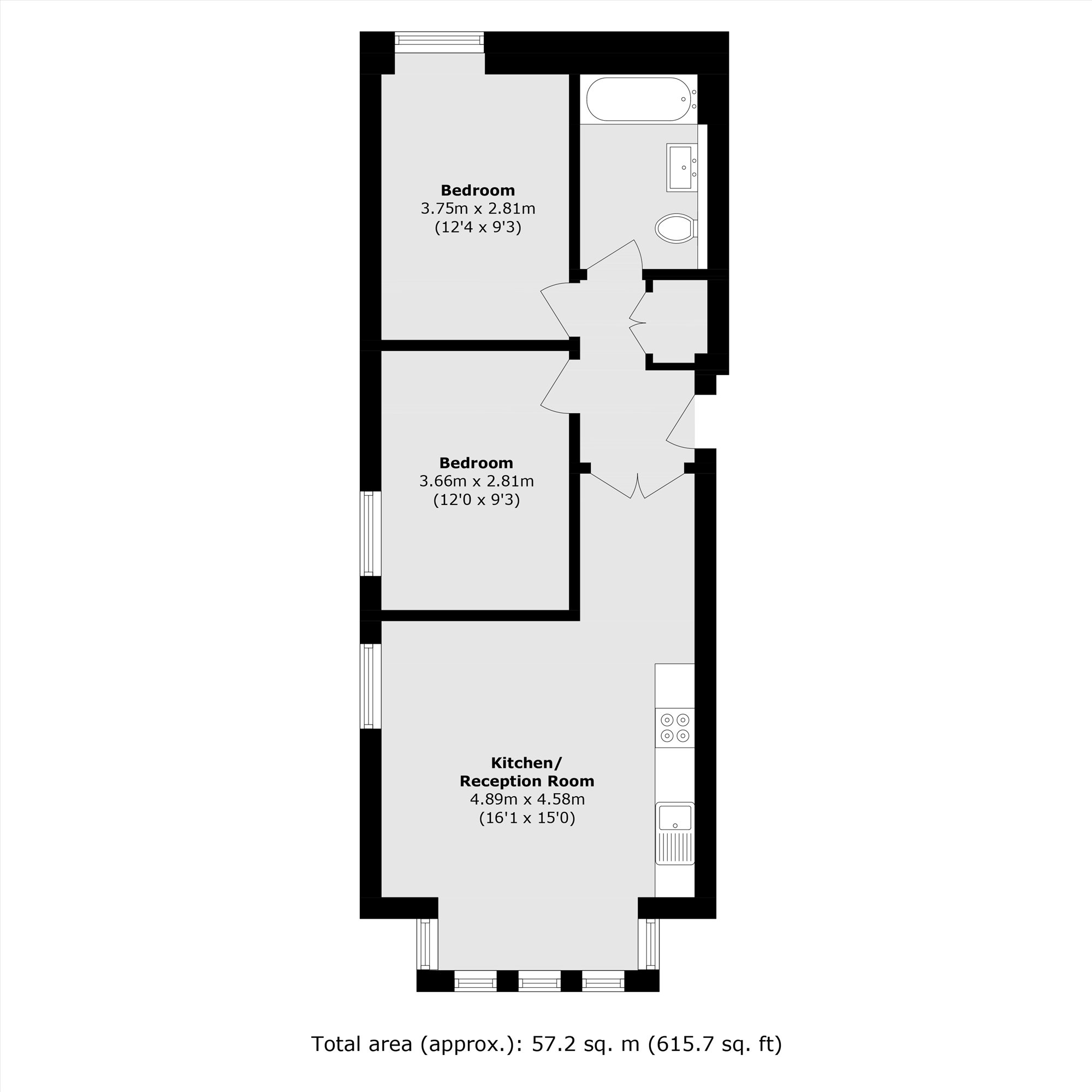 Flat 2, 43, Gunnersbury Avenue, Ealing floorplan