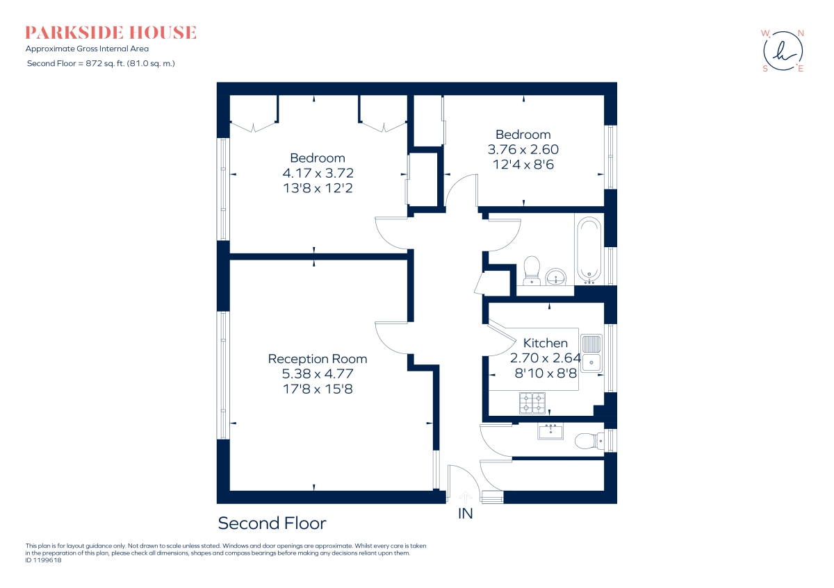 Flat 4, Parkside House, High Street Wimbledon, London floorplan