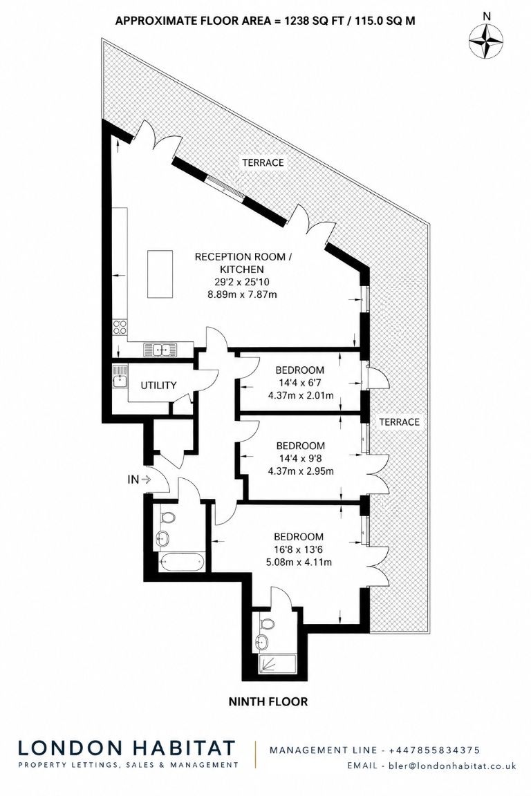 78 Cosgrove House, Hatton Road, Wembley floorplan