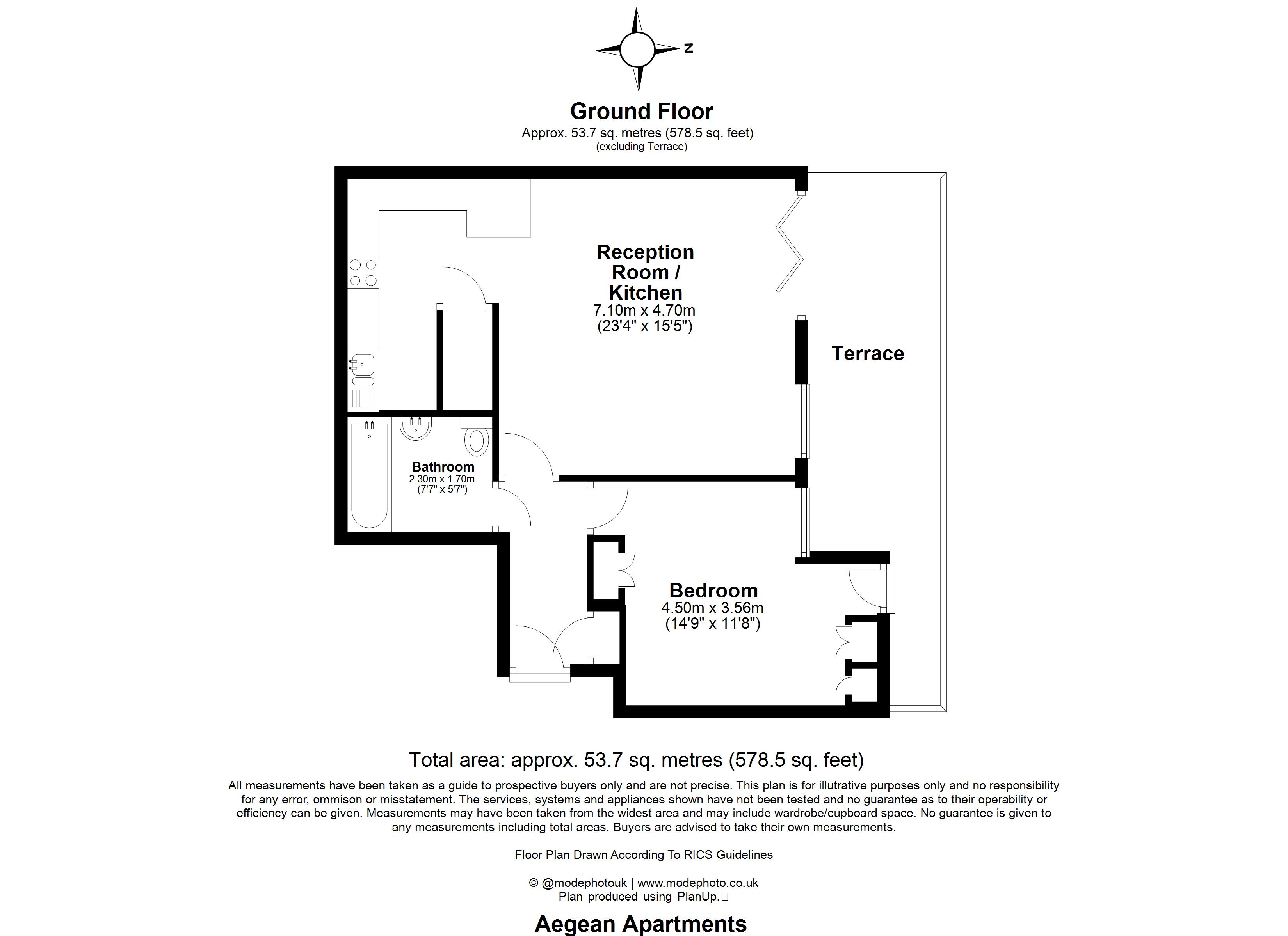 Flat 4, Aegean Apartments, 19, Western Gateway, London floorplan