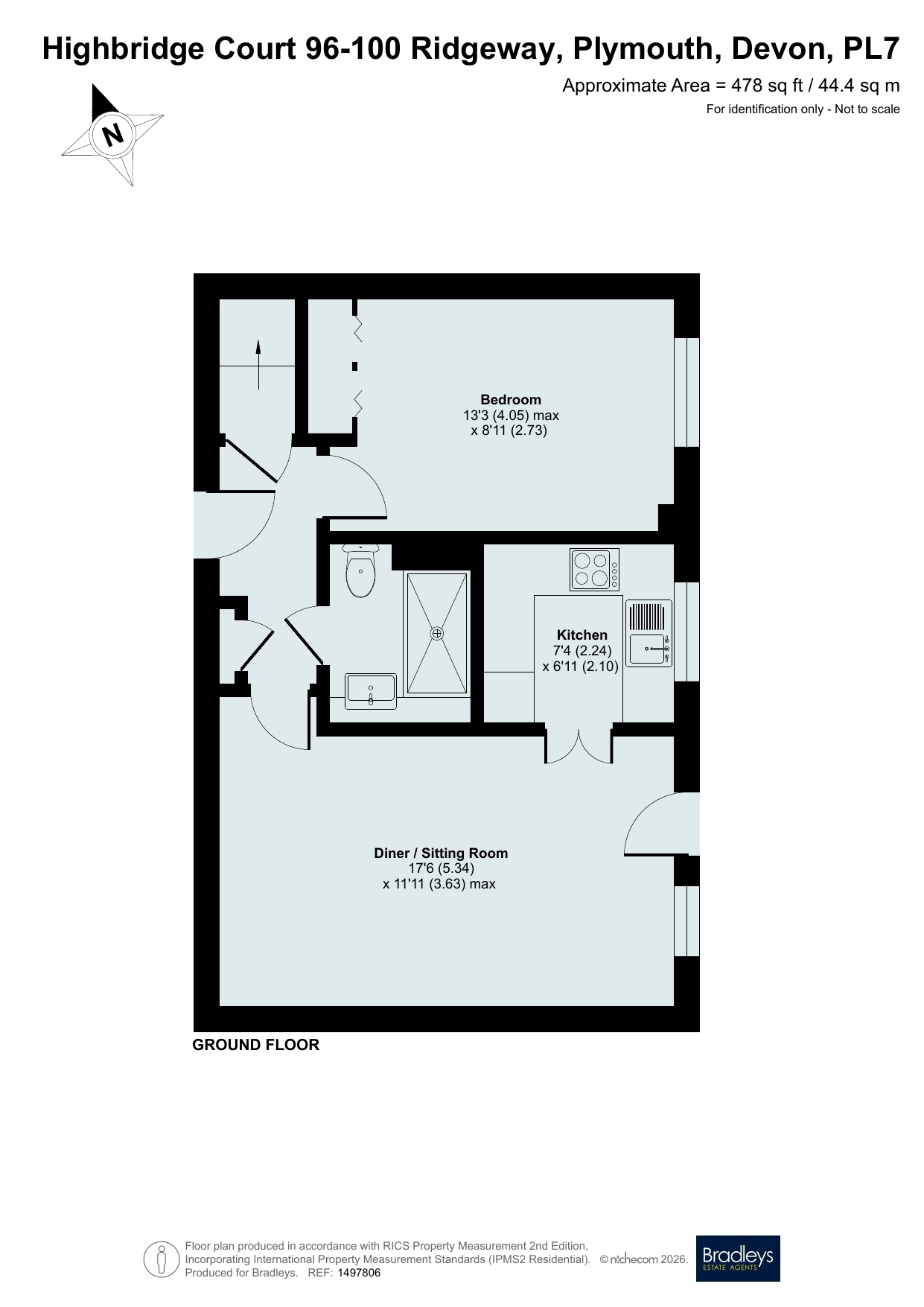 Flat 3, Highbridge Court 96-100,, Ridgeway, Devon floorplan