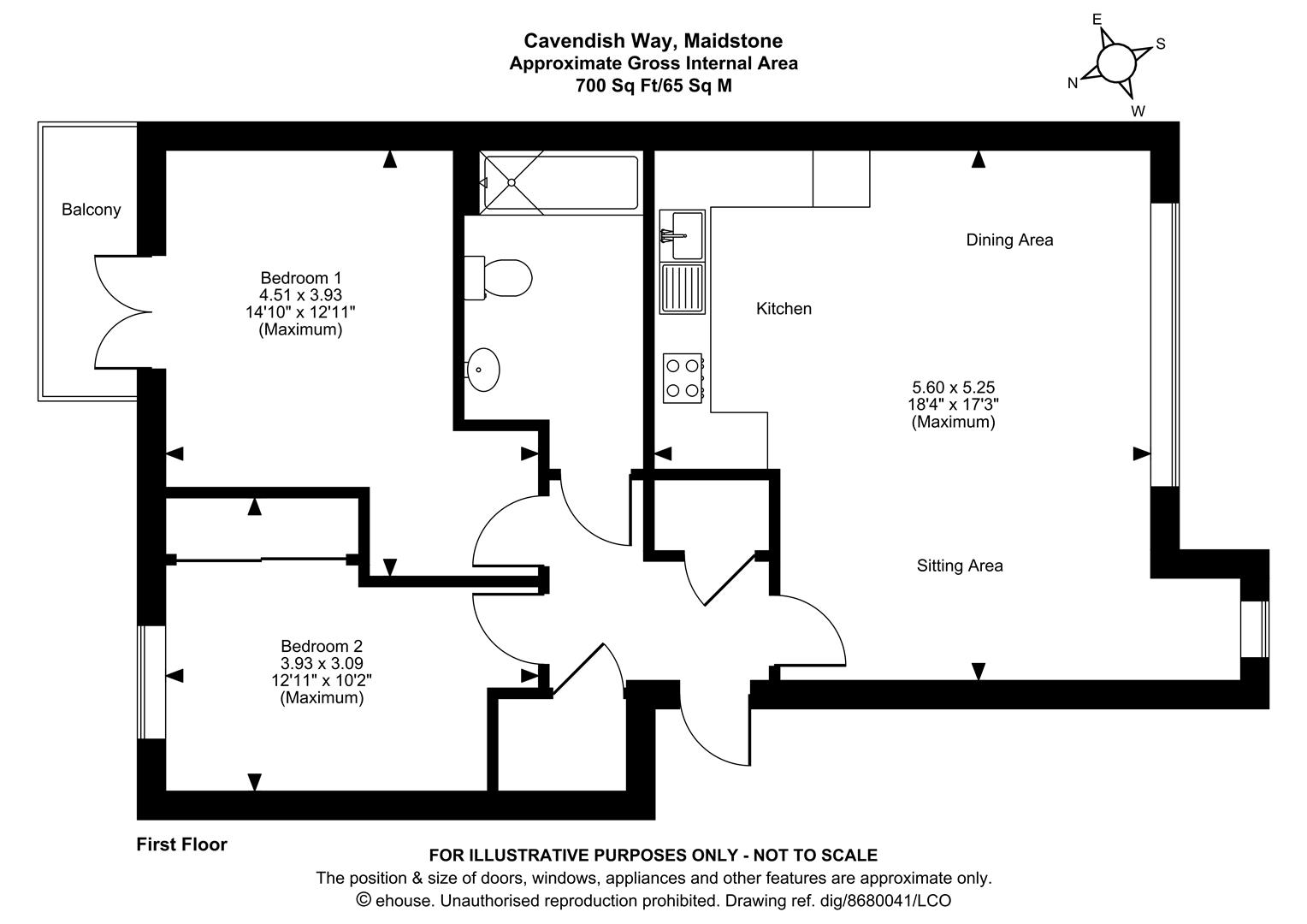 Flat 7, Cavendish Place, Cavendish Way, Maidstone floorplan
