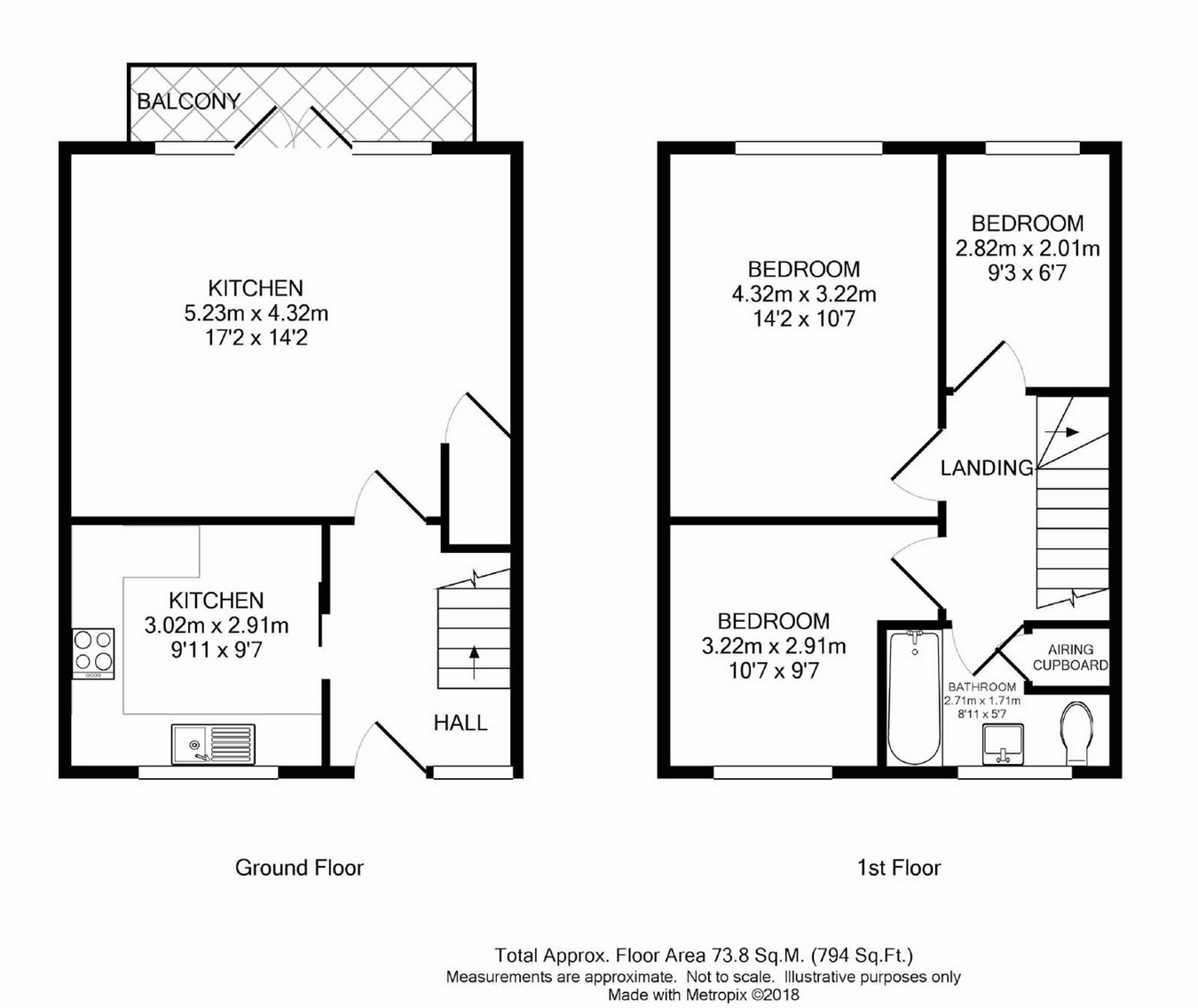 2 Bedrooms Flat for sale in Avenue Parade, The Avenue, Lower Sunbury, Surrey TW16