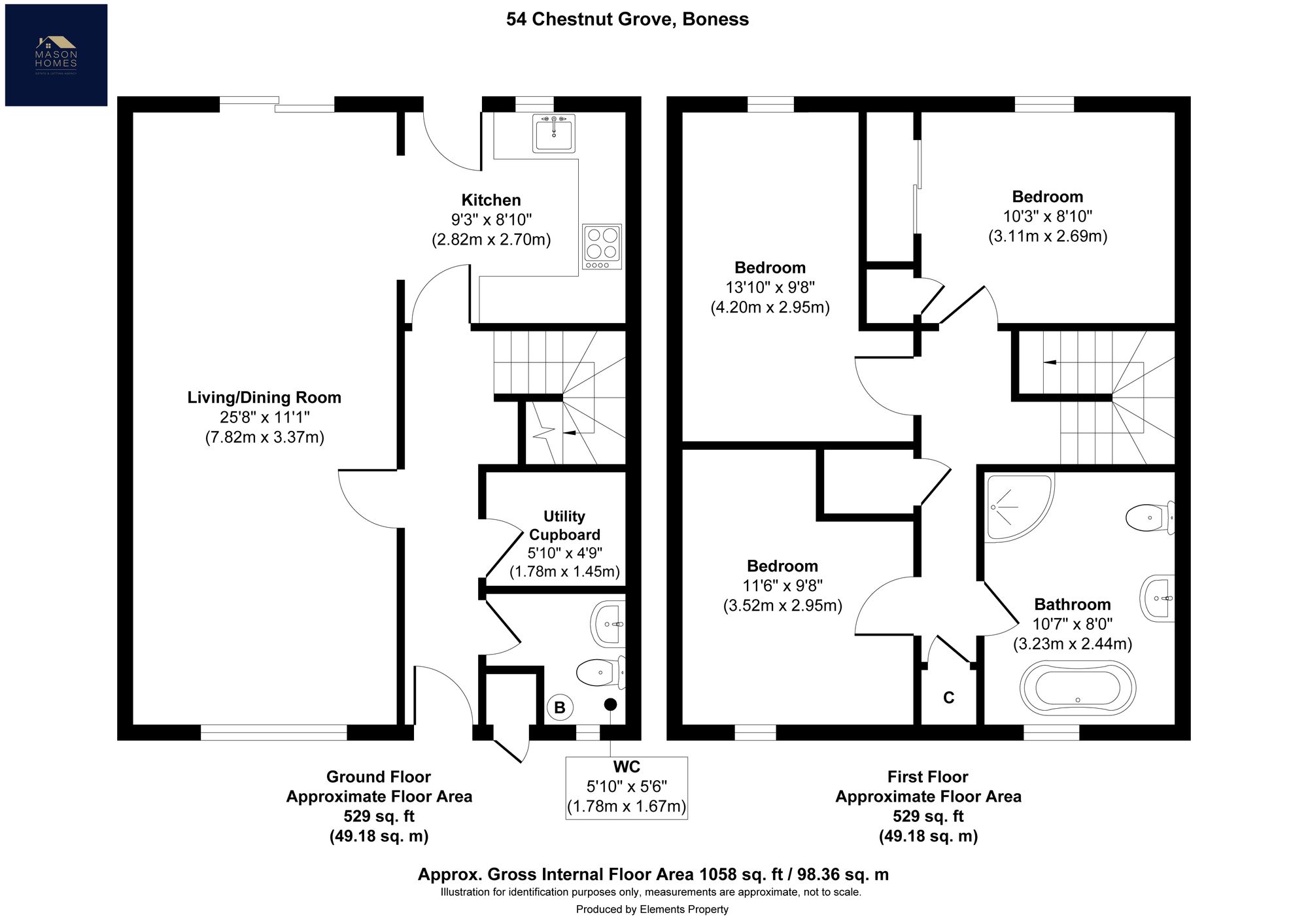 54 Chestnut Grove, Bo'ness floorplan