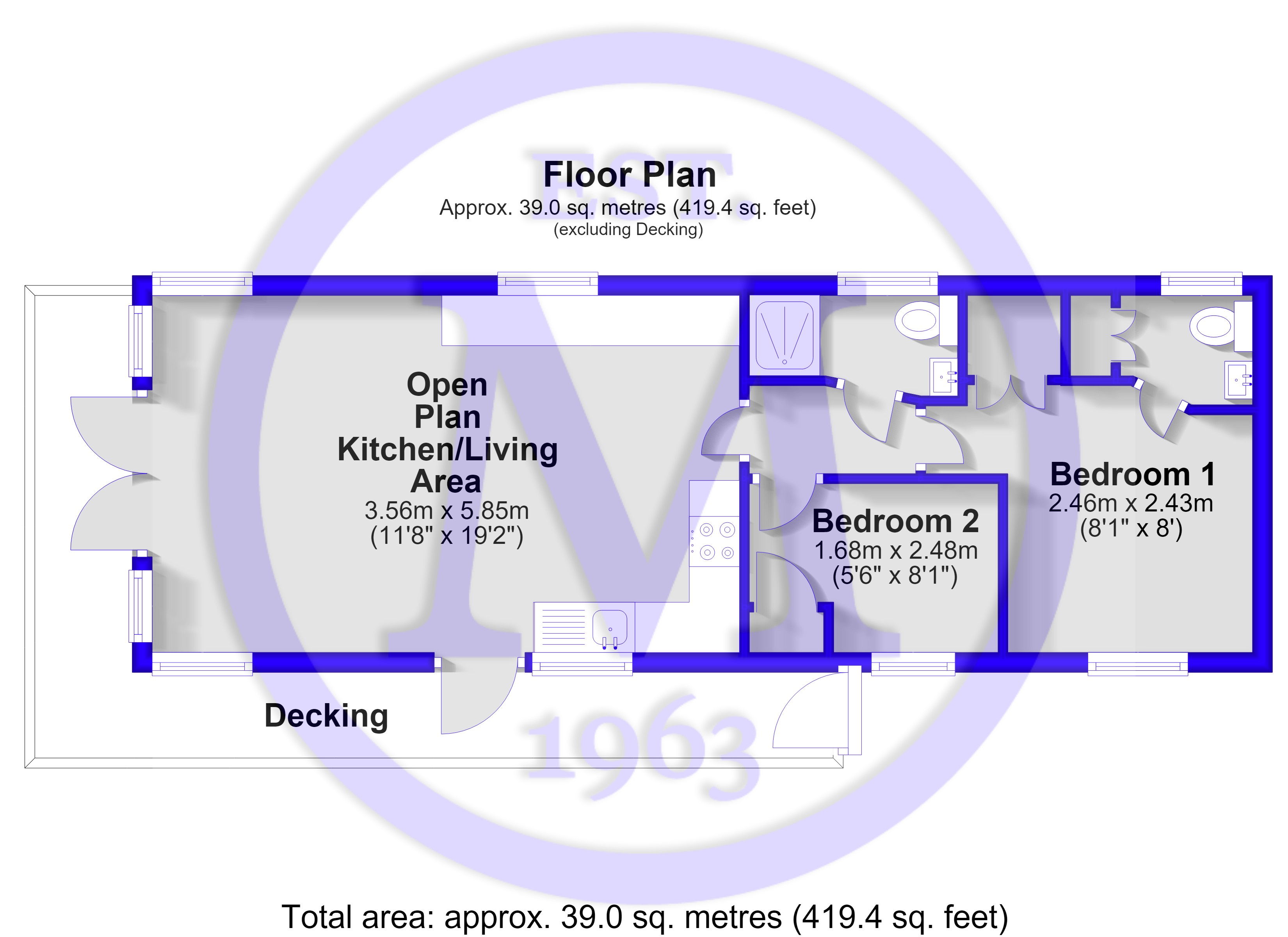 60, Field Place, Barton On Sea floorplan