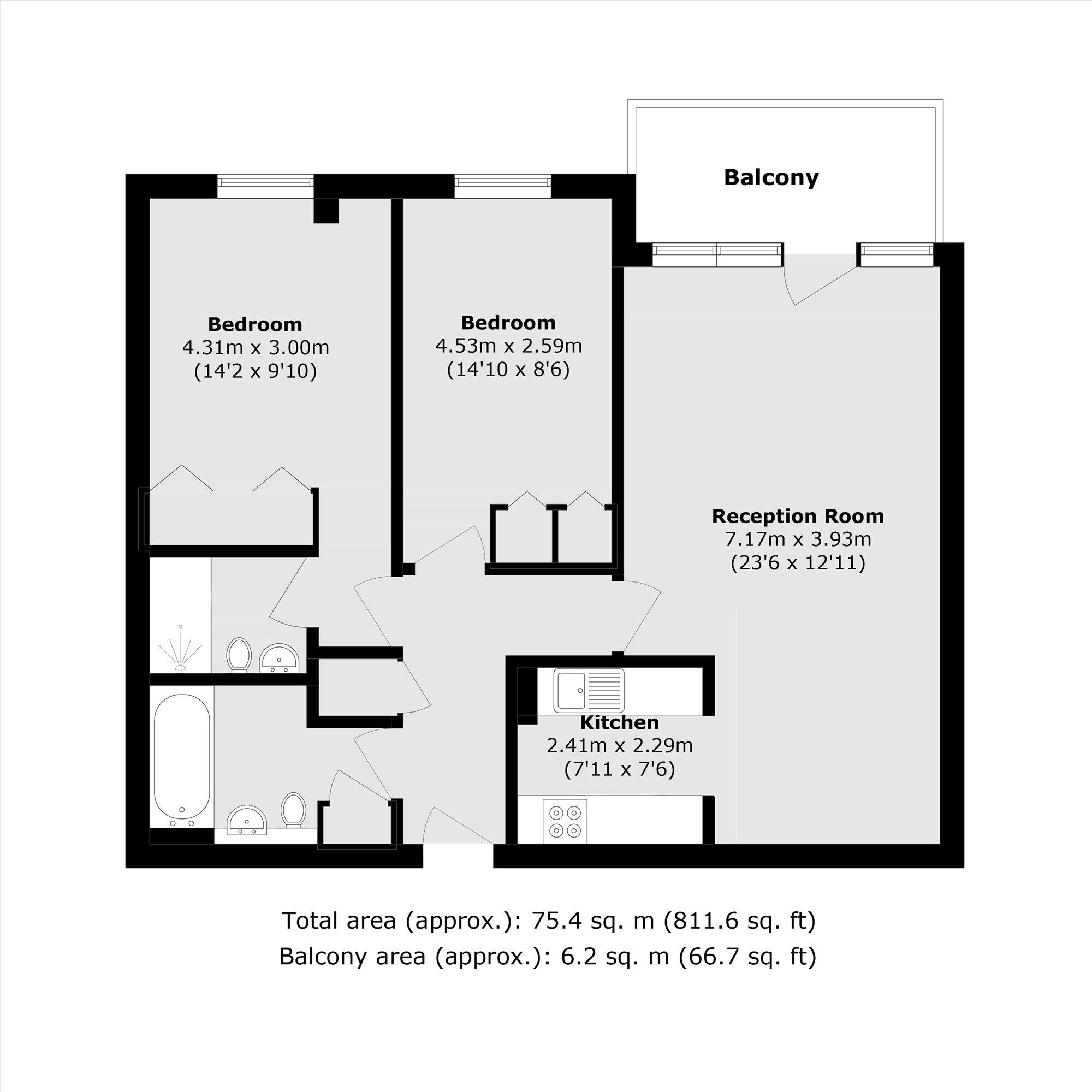 Flat 306, Naylor Building East, 15, Adler Street, London floorplan