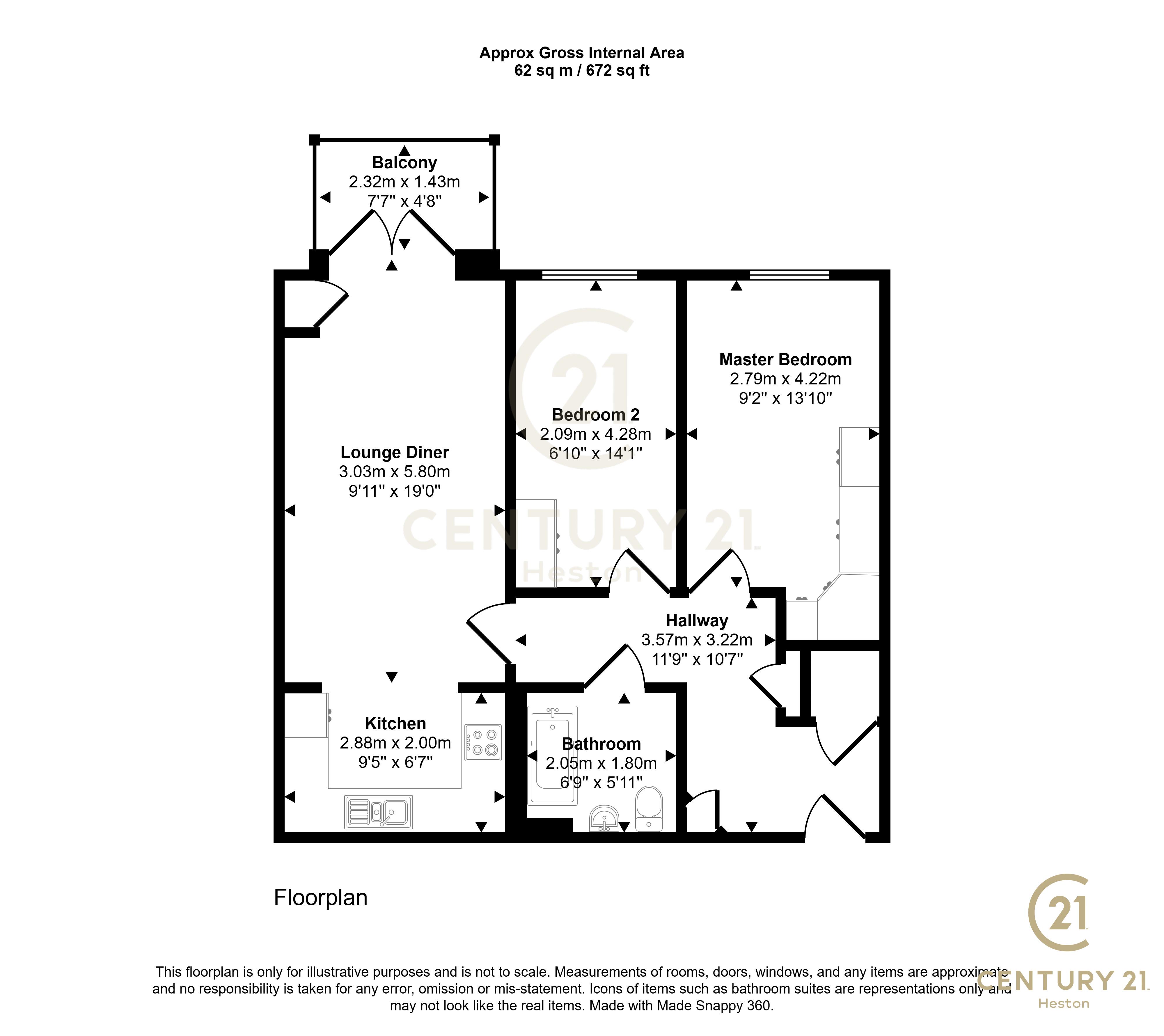 20 Featherstone Court, Featherstone Road, SOUTHALL floorplan