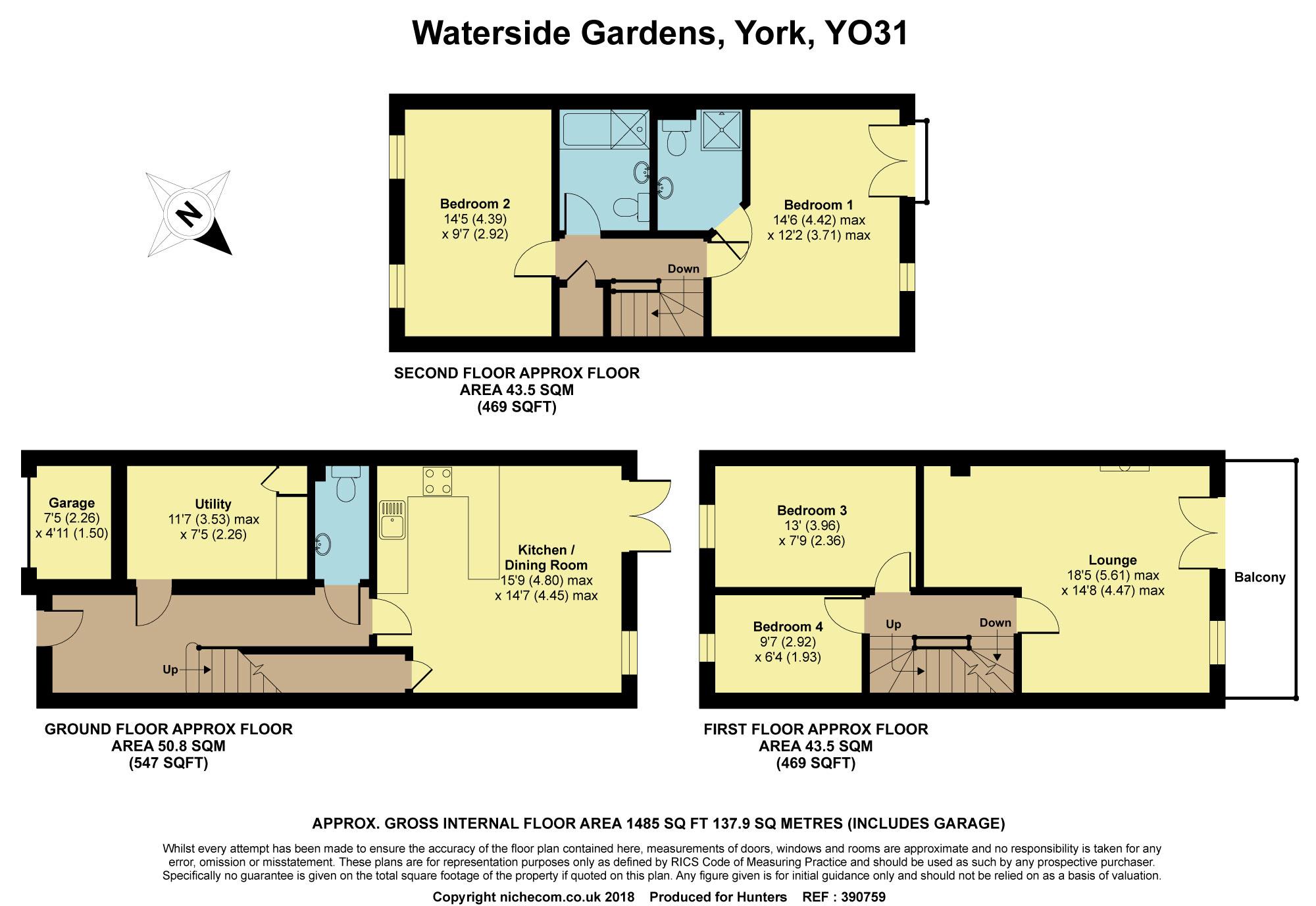 4 Bedrooms Town house for sale in Waterside Gardens, York YO31