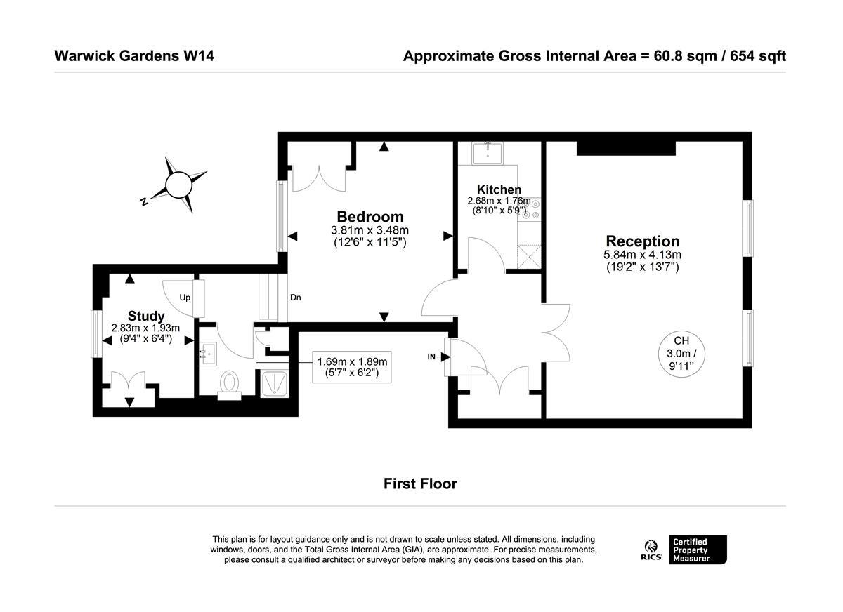 FLat 2, 59, Warwick Gardens, London floorplan