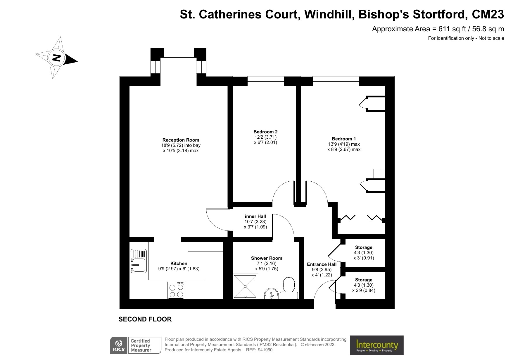 Windhill, Stortford, Hertfordshire CM23, 2 bedroom flat for