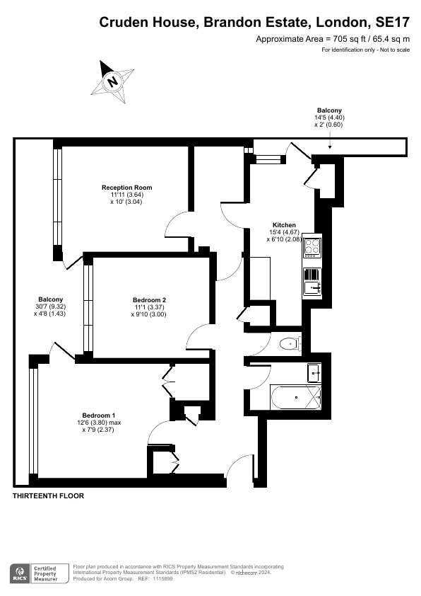 Flat 51, Cruden House, Brandon Estate, London floorplan