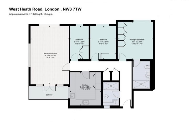 14, Portman Heights, West Heath Road, London floorplan